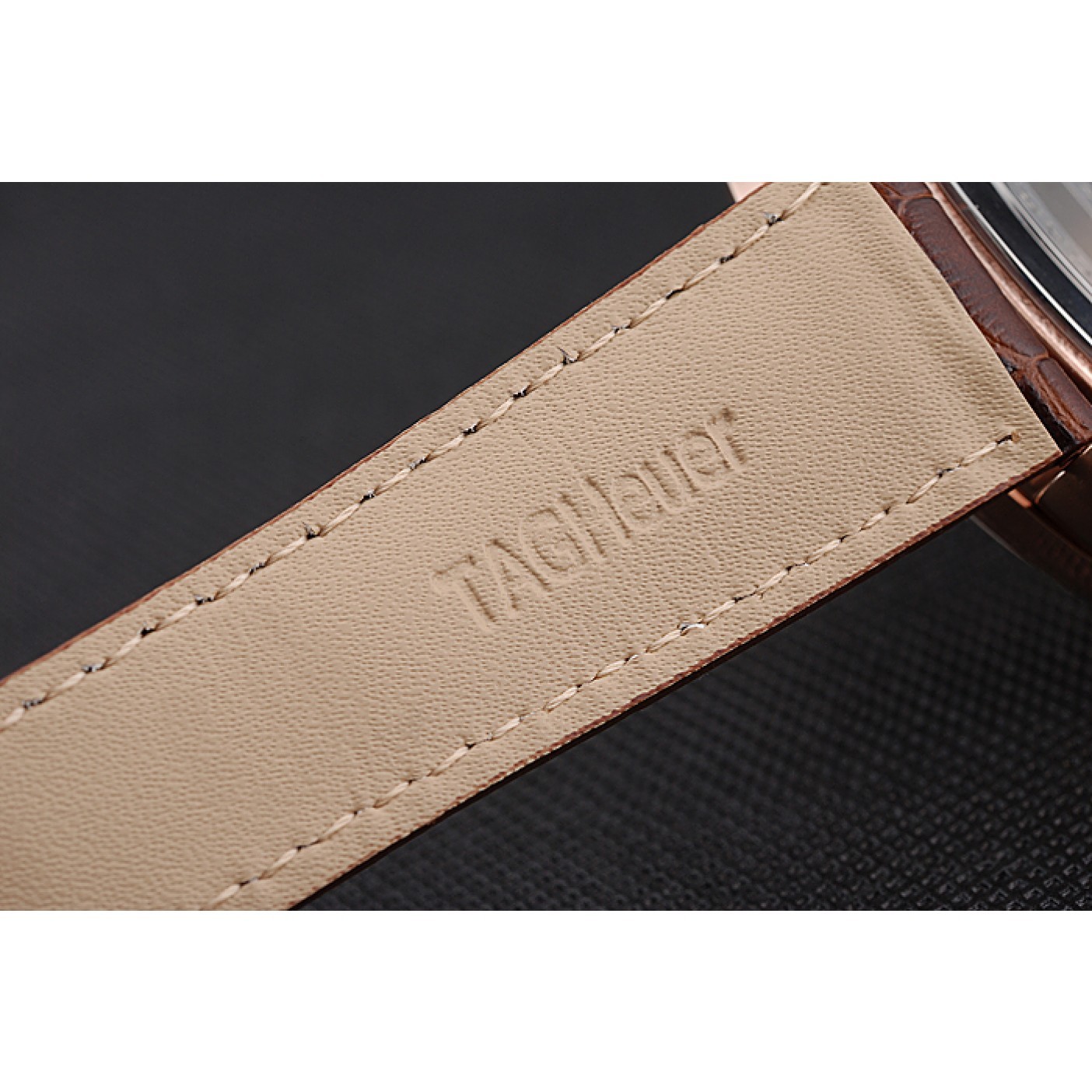 Tag Heuer Carrera Rose Gold Case White Dial Brown Leather Strap 98245