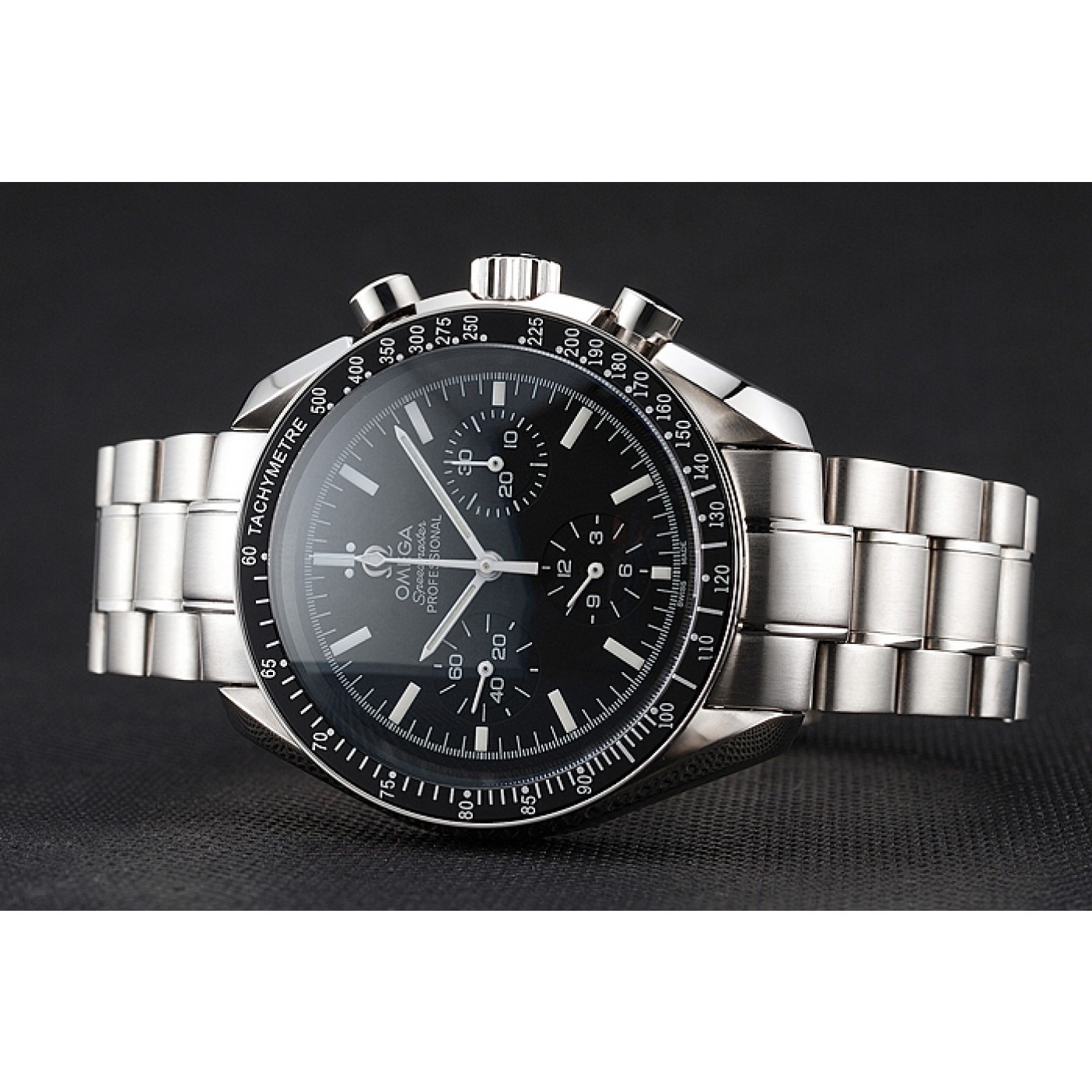 Swiss Omega Speedmaster Professional Black Dial Stainless Steel Case And Bracelet