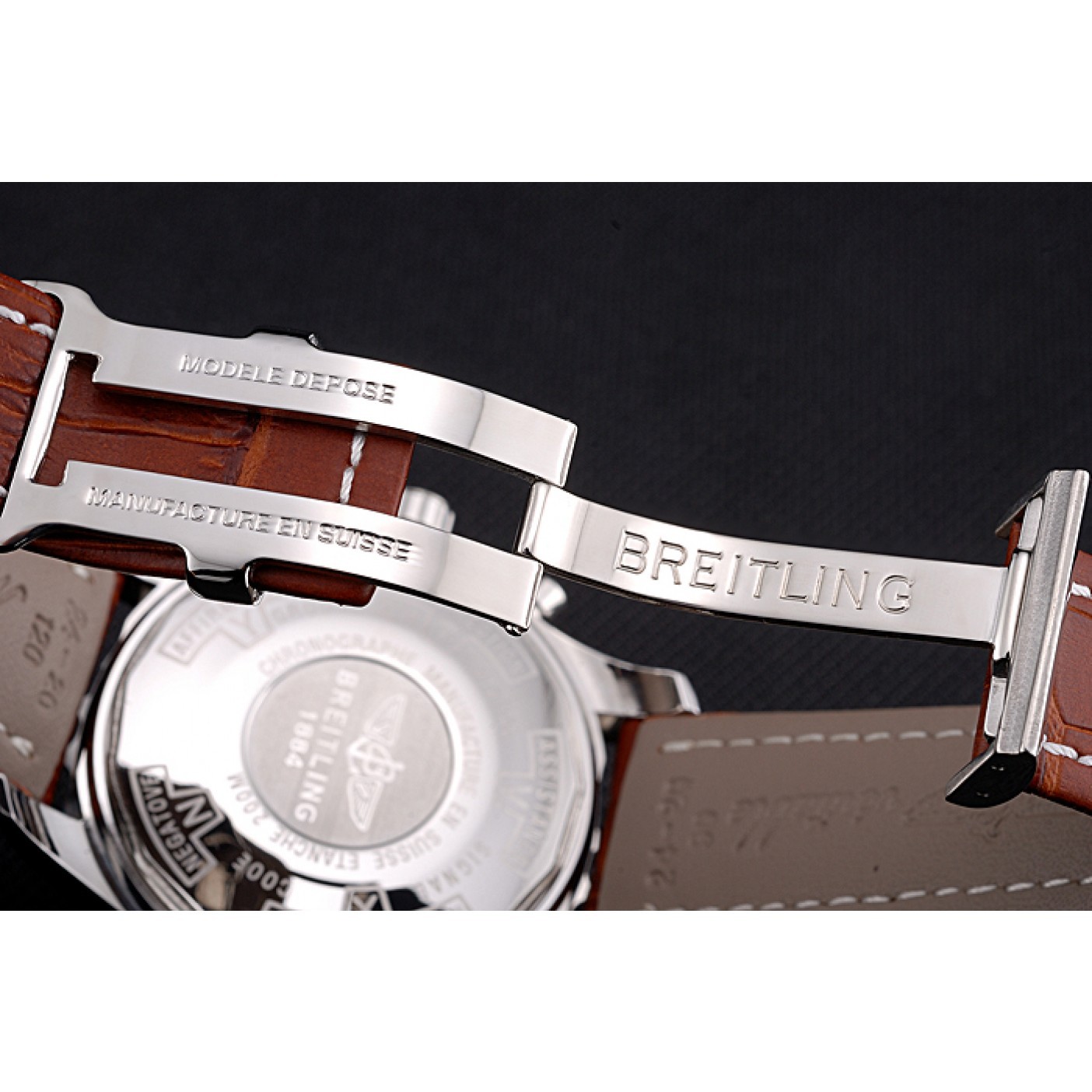 Breitling Navitimer Brown Leather Strap White Dial