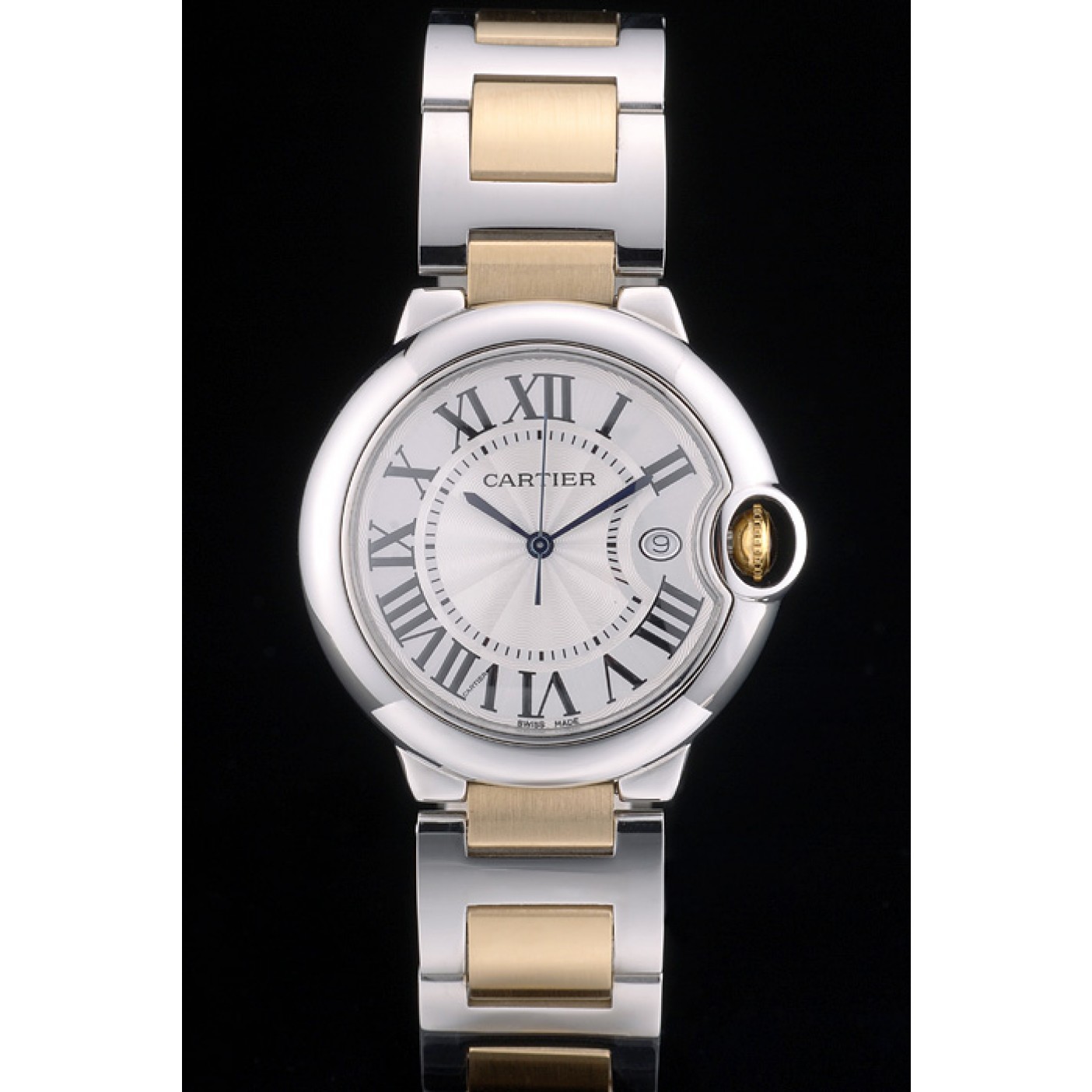 Cartier Ballon Bleu 38mm White Dial Stainless Steel Case Two Tone Gold Bracelet