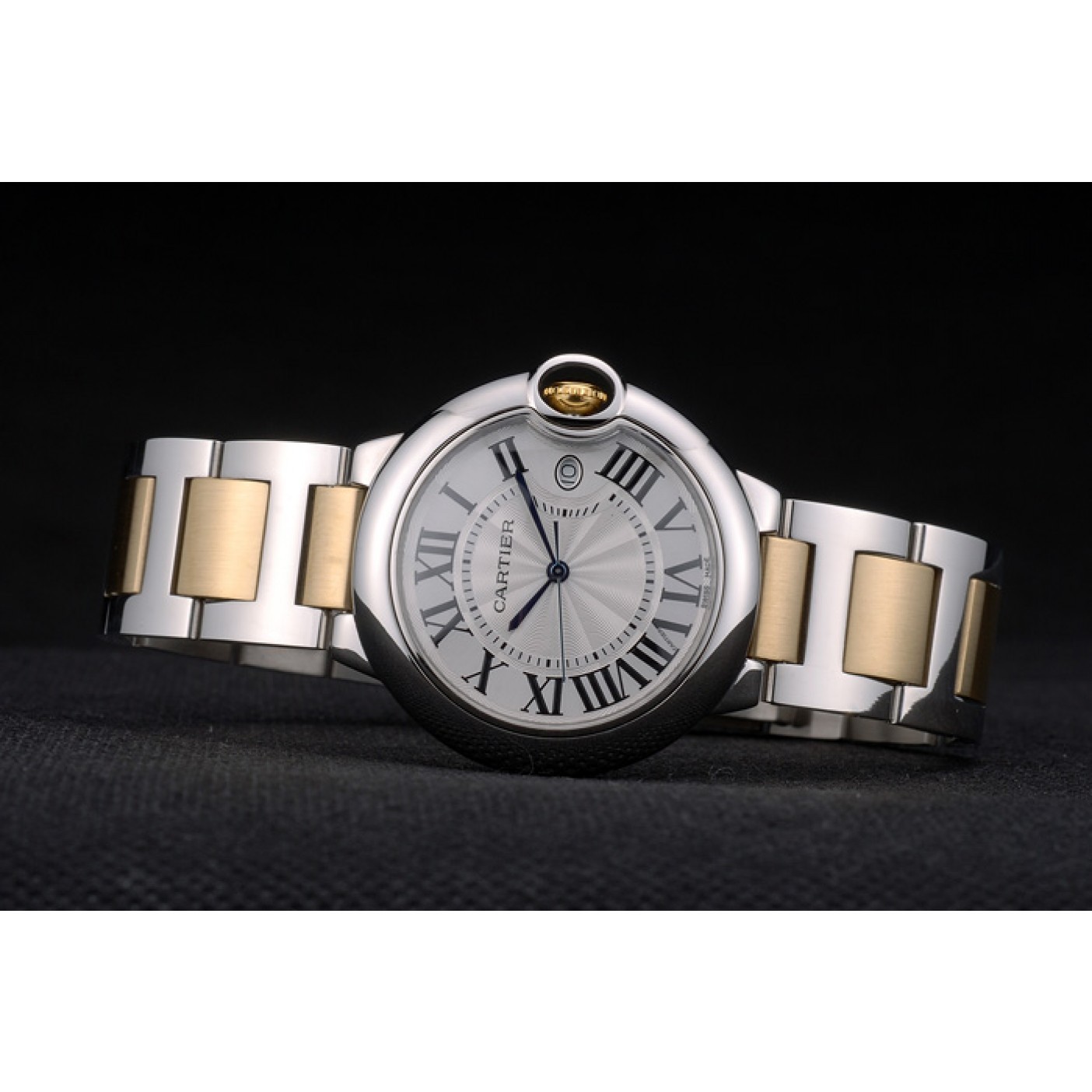 Cartier Ballon Bleu 38mm White Dial Stainless Steel Case Two Tone Gold Bracelet