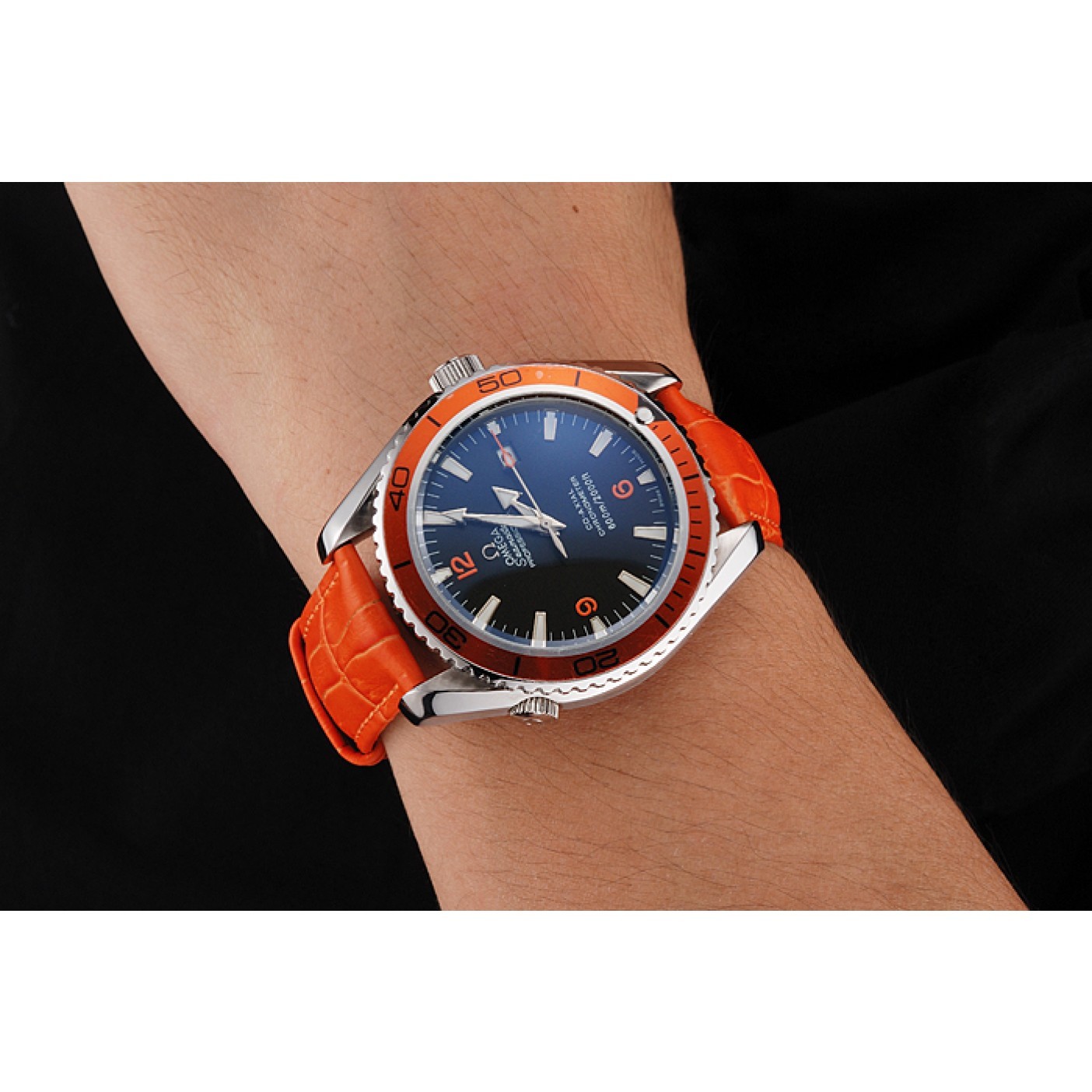 Omega Seamaster Planet Ocean Co-axial Orange Case Black Dial 98100