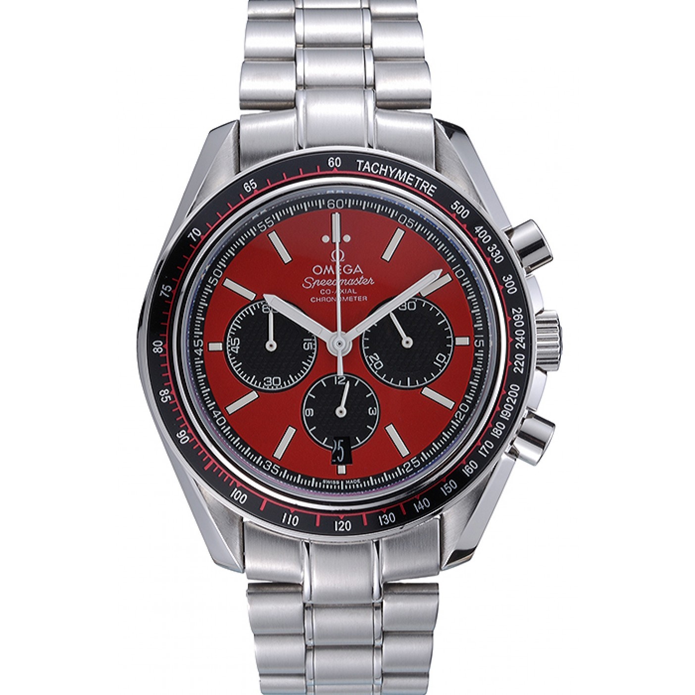 Omega Speedmaster Red Grey Stainless Steel Strap 622054