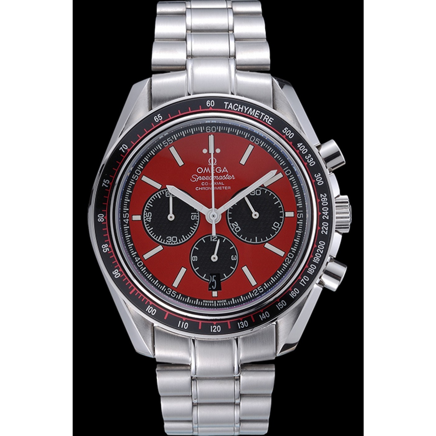 Omega Speedmaster Red Grey Stainless Steel Strap 622054