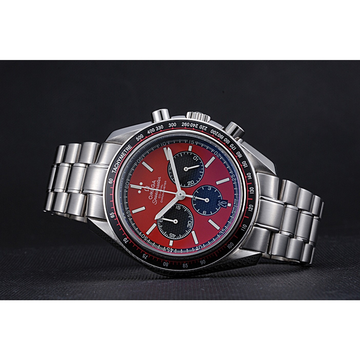 Omega Speedmaster Red Grey Stainless Steel Strap 622054