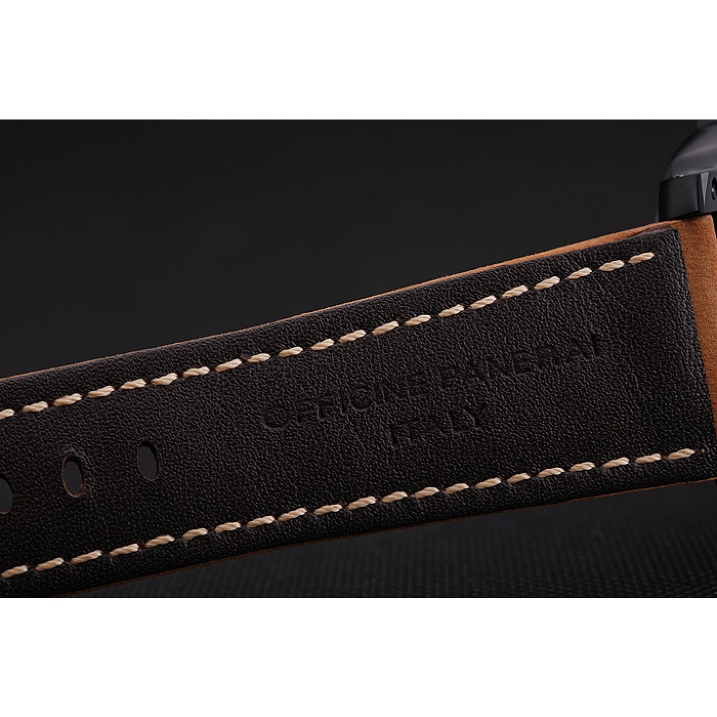 Panerai Luminor 1950 3 Days Power Reserve Black Dial Black Case Brown Suede Leather Strap