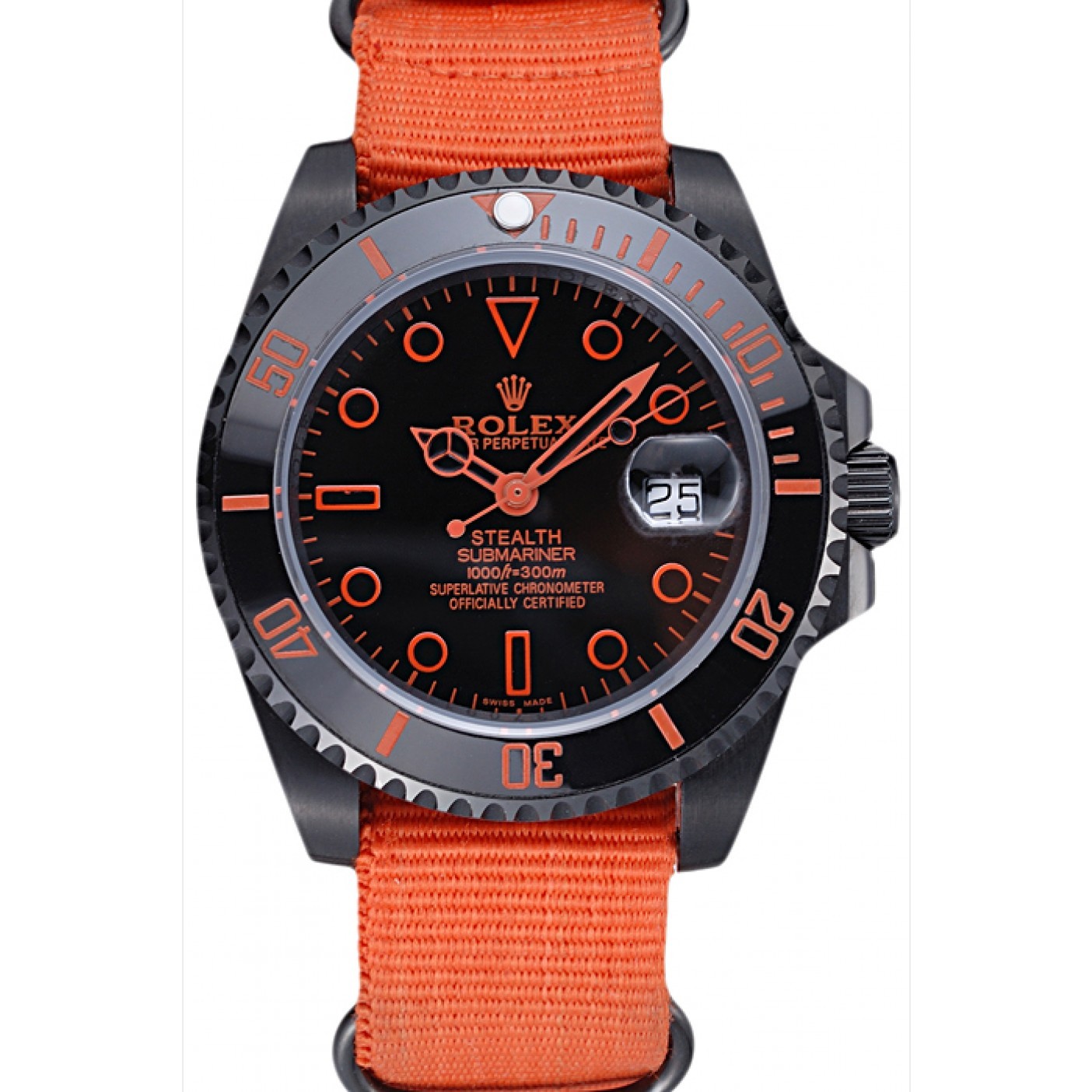 RepTime Watches Rolex Stealth Submariner Orange Nylon Strap 622011