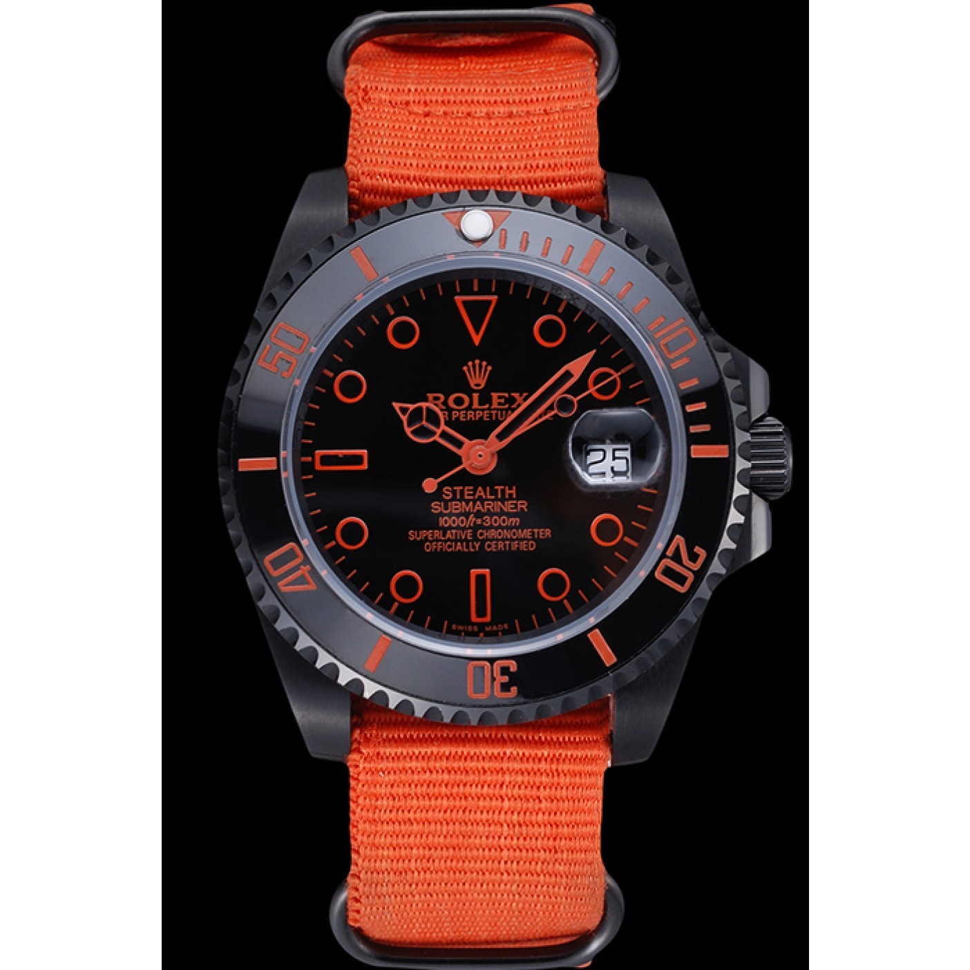 RepTime Watches Rolex Stealth Submariner Orange Nylon Strap 622011