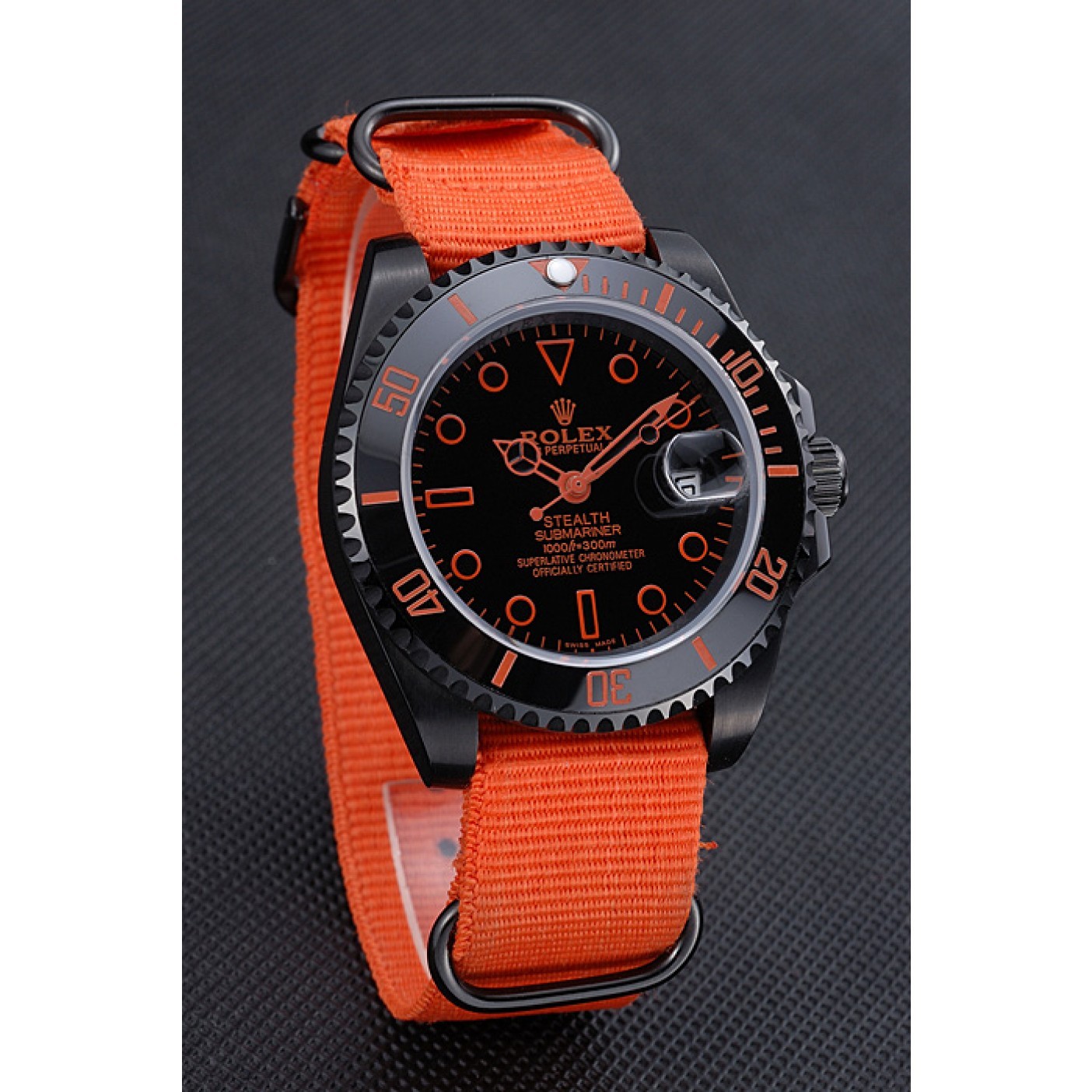 Rolex Stealth Submariner Orange Nylon Strap 622011