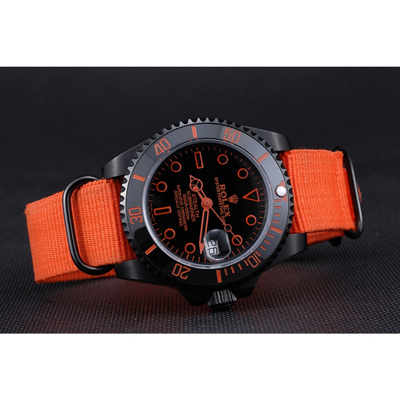 RepTime Watches Rolex Stealth Submariner Orange Nylon Strap 622011