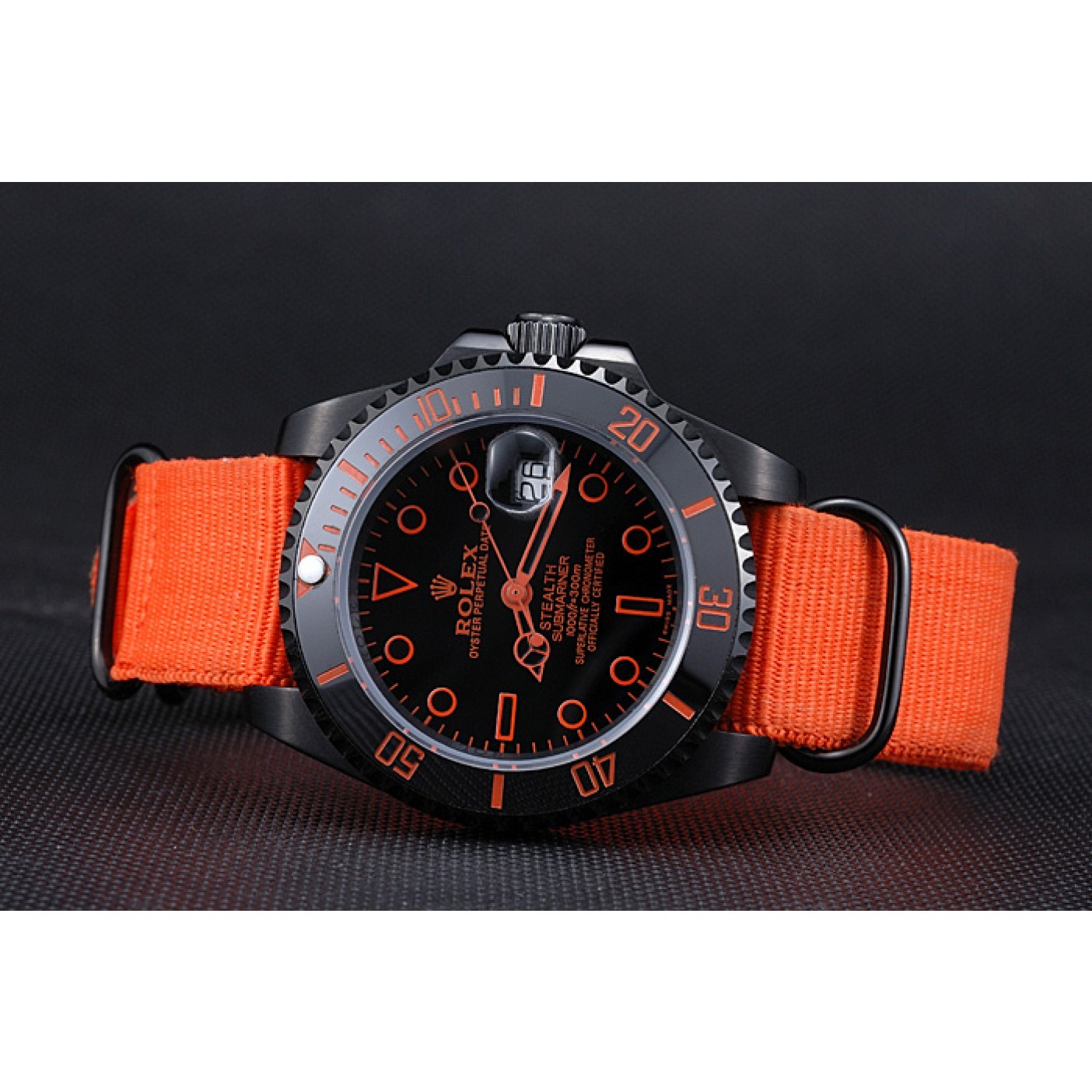 Rolex Stealth Submariner Orange Nylon Strap 622011