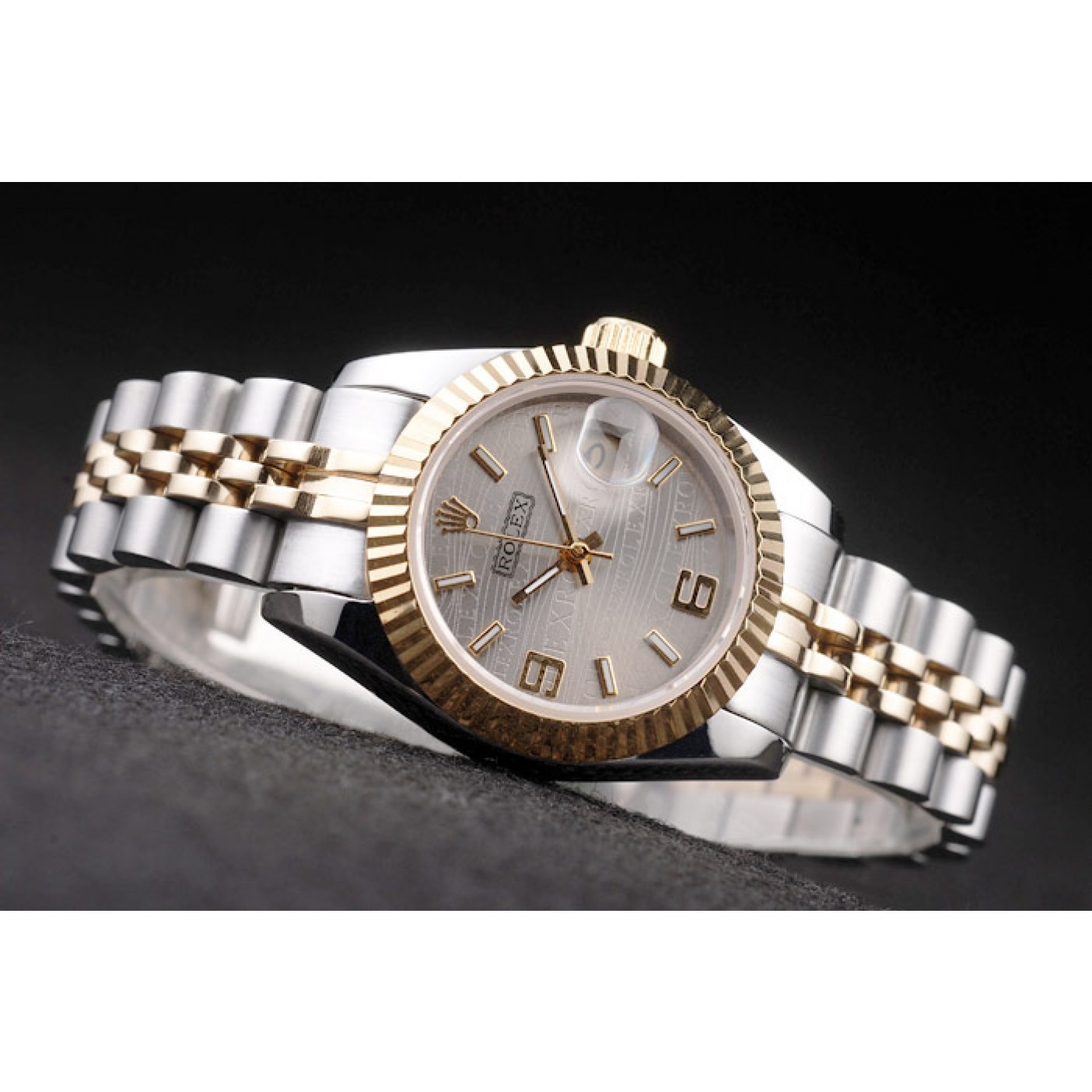 RepTime Watches Rolex Datejust Two Tone Stainless Steel Yellow Gold Plated 98078