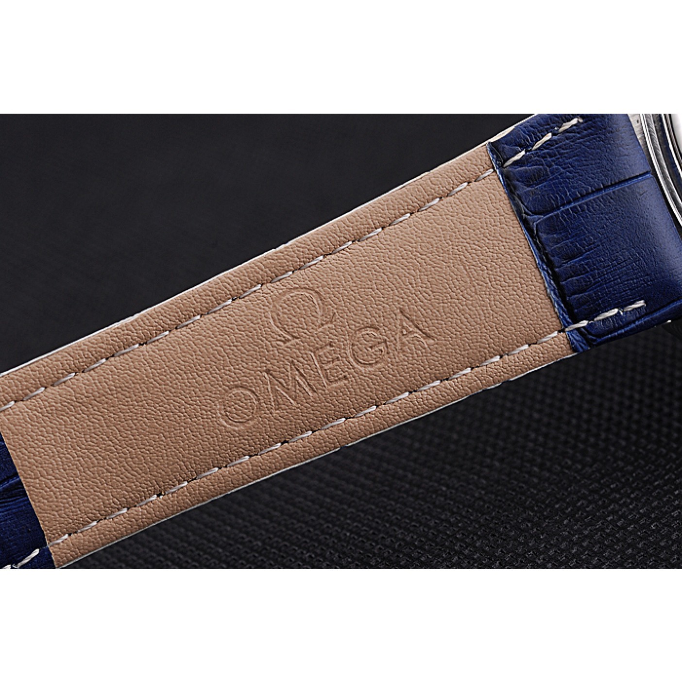 Omega Speedmaster Blue Dial Stainless Steel Case Blue Leather Strap 622808