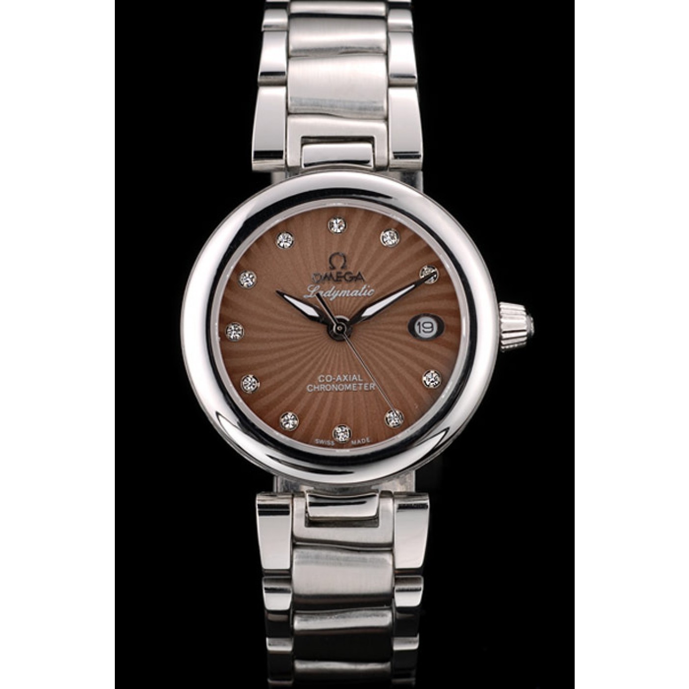 Omega DeVille Ladymatic Stainless Steel Strap Brown Dial