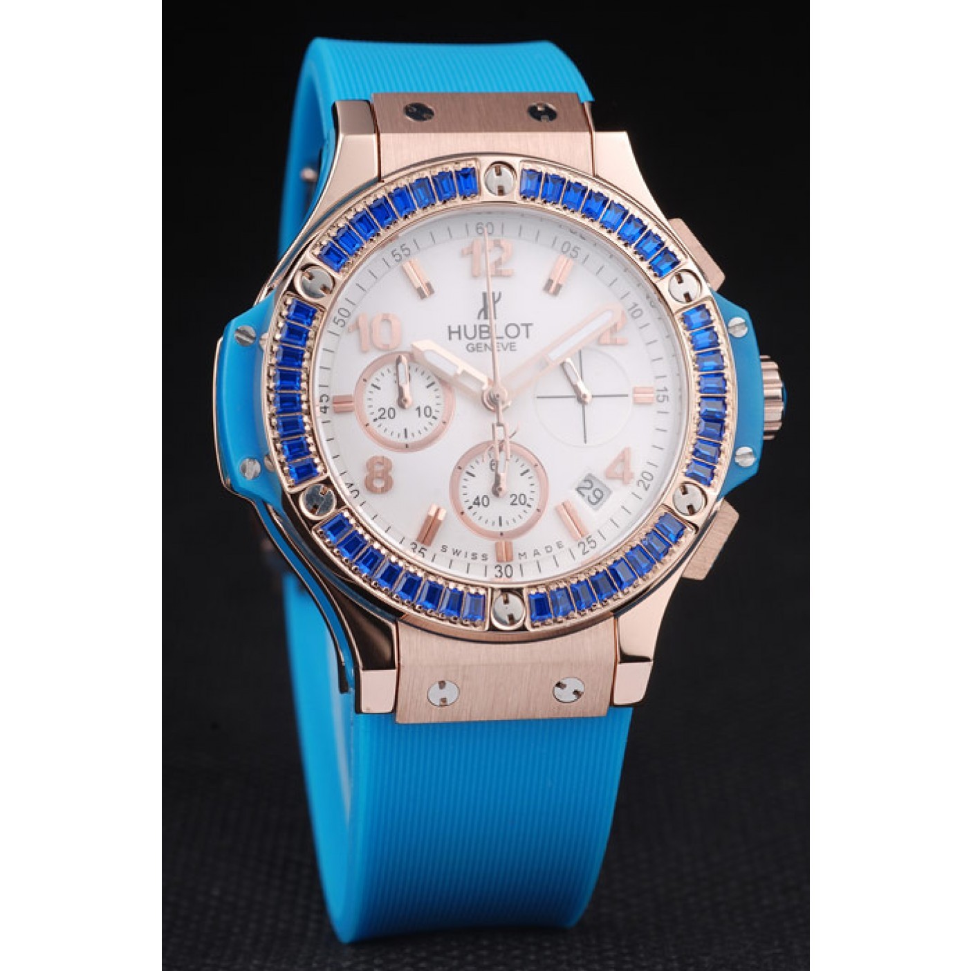 Hublot Big Bang Tutti Frutti Blue Strap Gold Dial