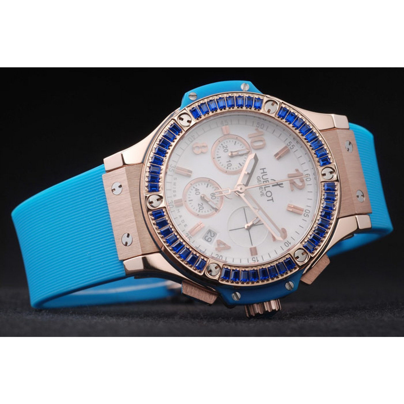 Hublot Big Bang Tutti Frutti Blue Strap Gold Dial