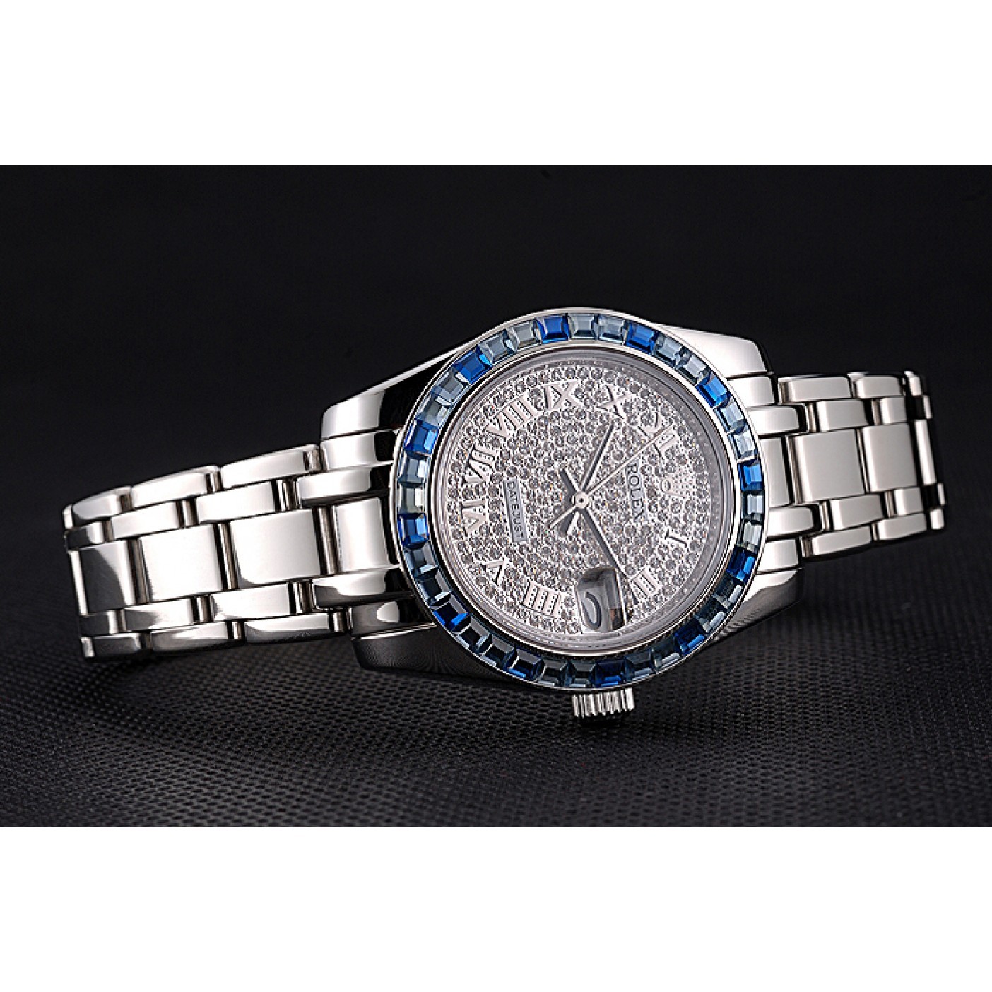 Rolex Datejust Diamond Dial Blue Jewels Bezel Stainless Steel Case And Bracelet 622834