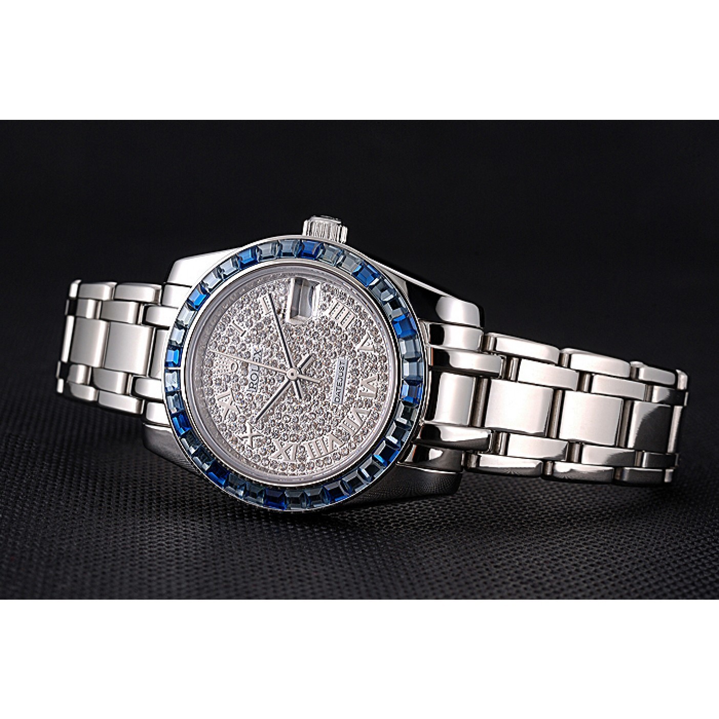 RepTime Watches Rolex Datejust Diamond Dial Blue Jewels Bezel Stainless Steel Case And Bracelet 622834