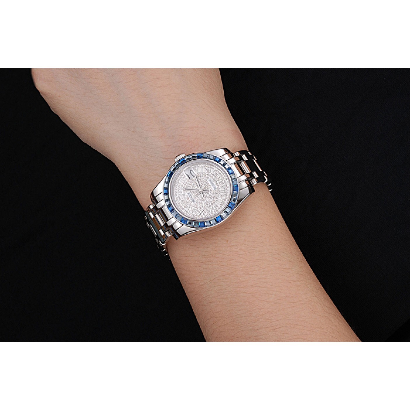 RepTime Watches Rolex Datejust Diamond Dial Blue Jewels Bezel Stainless Steel Case And Bracelet 622834