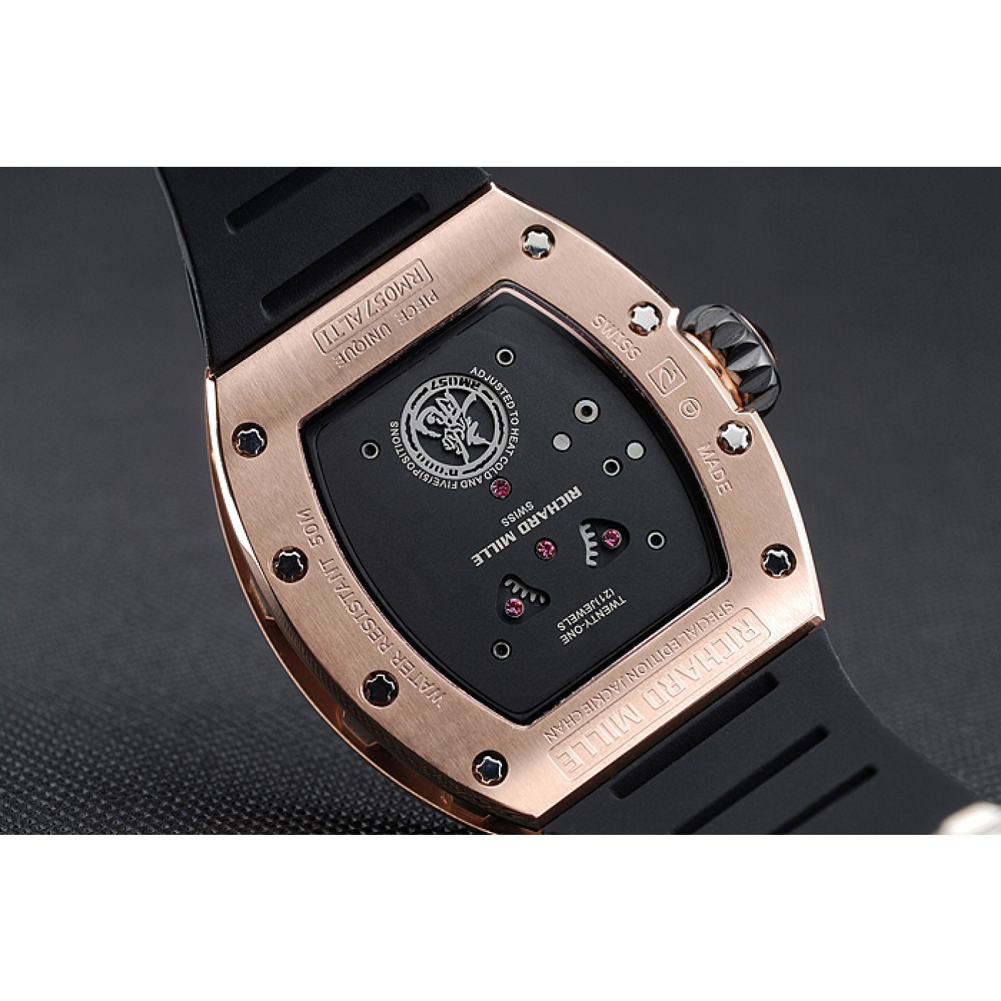 Richard Mille RM 057 Tourbillon Dragon Jackie Chan Gold Case Black Rubber Bracelet 1454200