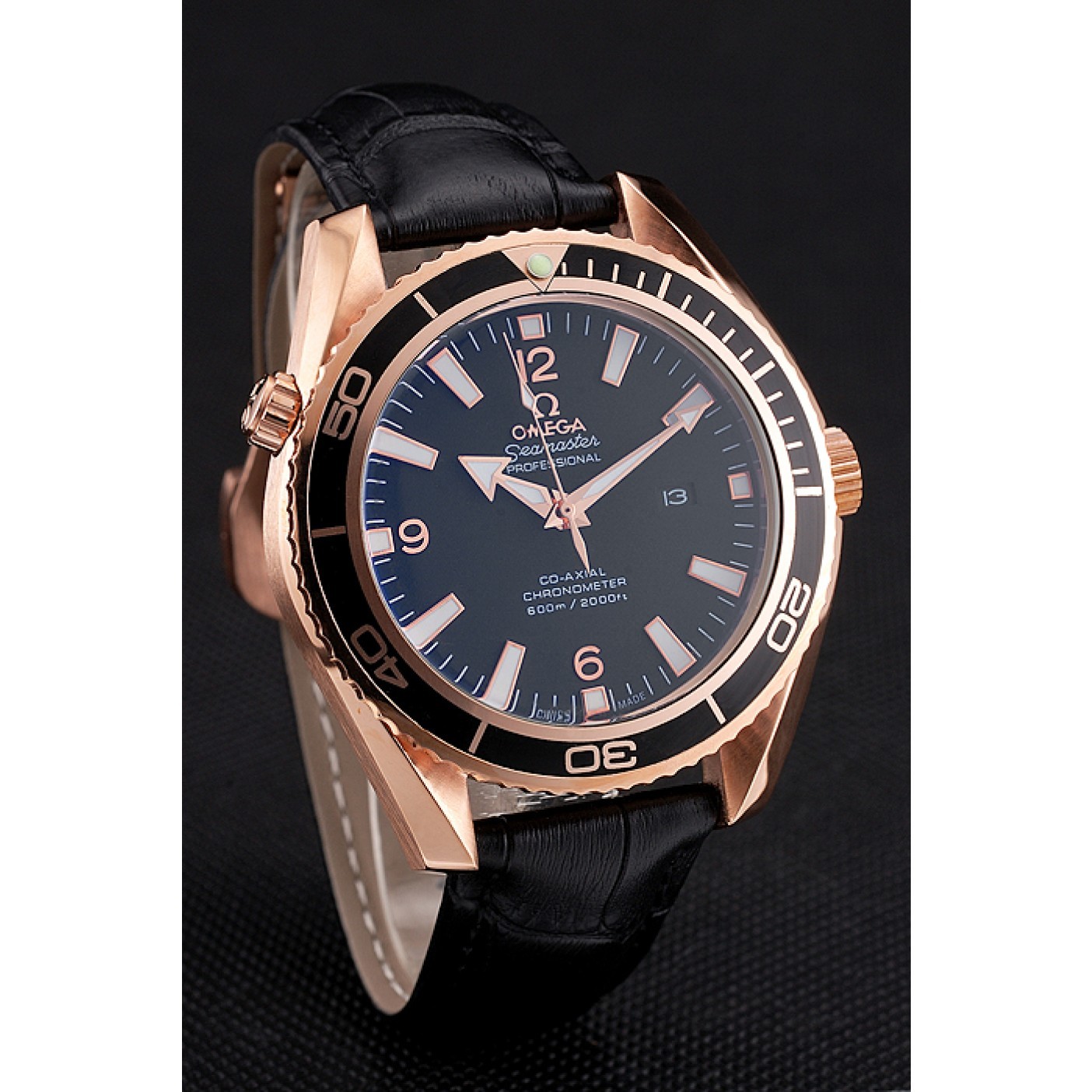 Omega Seamaster Planet Ocean Ceragold Black Dial 622389