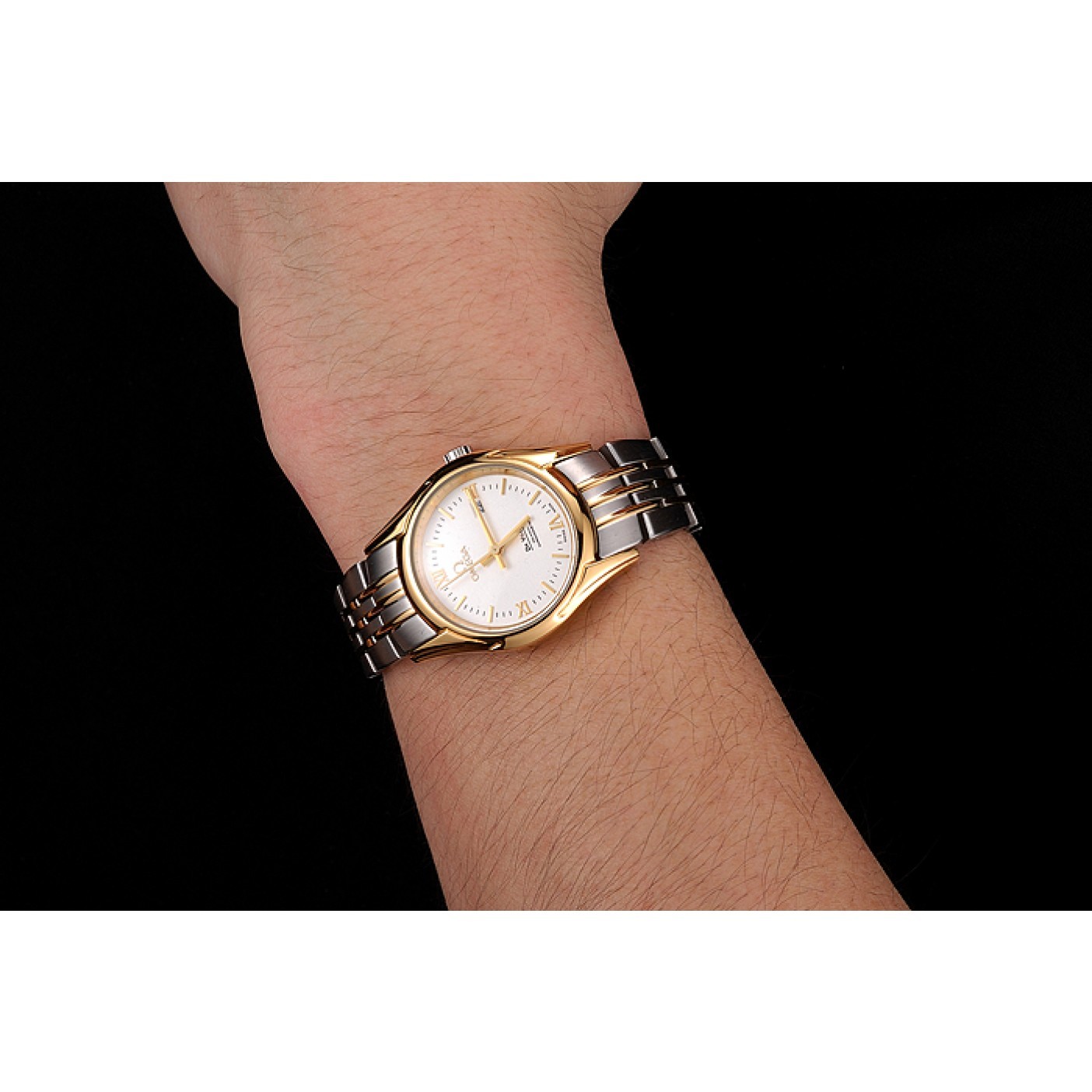 Omega De Ville Ladies White Dial Gold Case Two Tone Bracelet 1453786