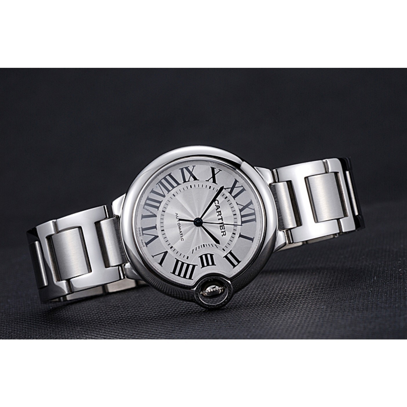 Fake Swiss Cartier Ballon Bleu Silver Dial Stainless Steel Bracelet