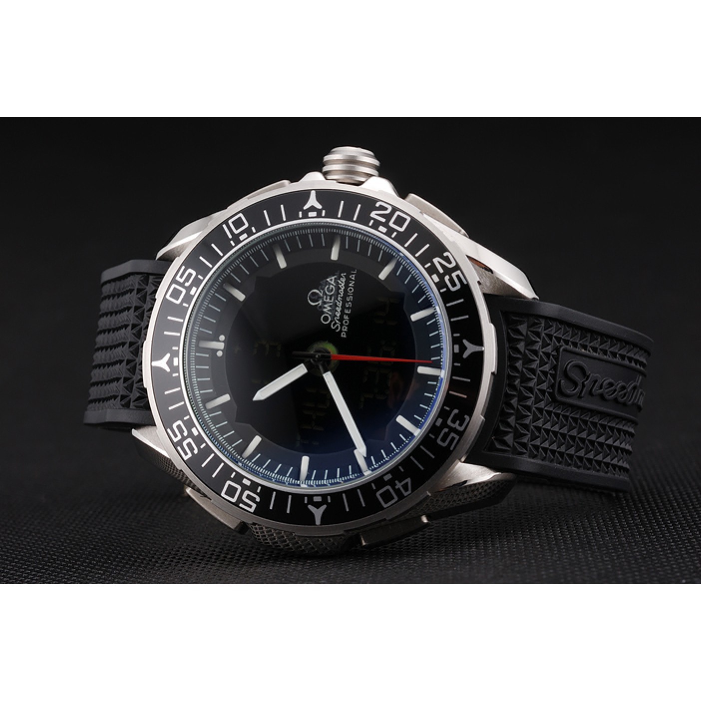 Omega Speedmaster Skywalker X-33 Black Dial White On Black Bezel Stainless Steel Case Black Rubber Strap