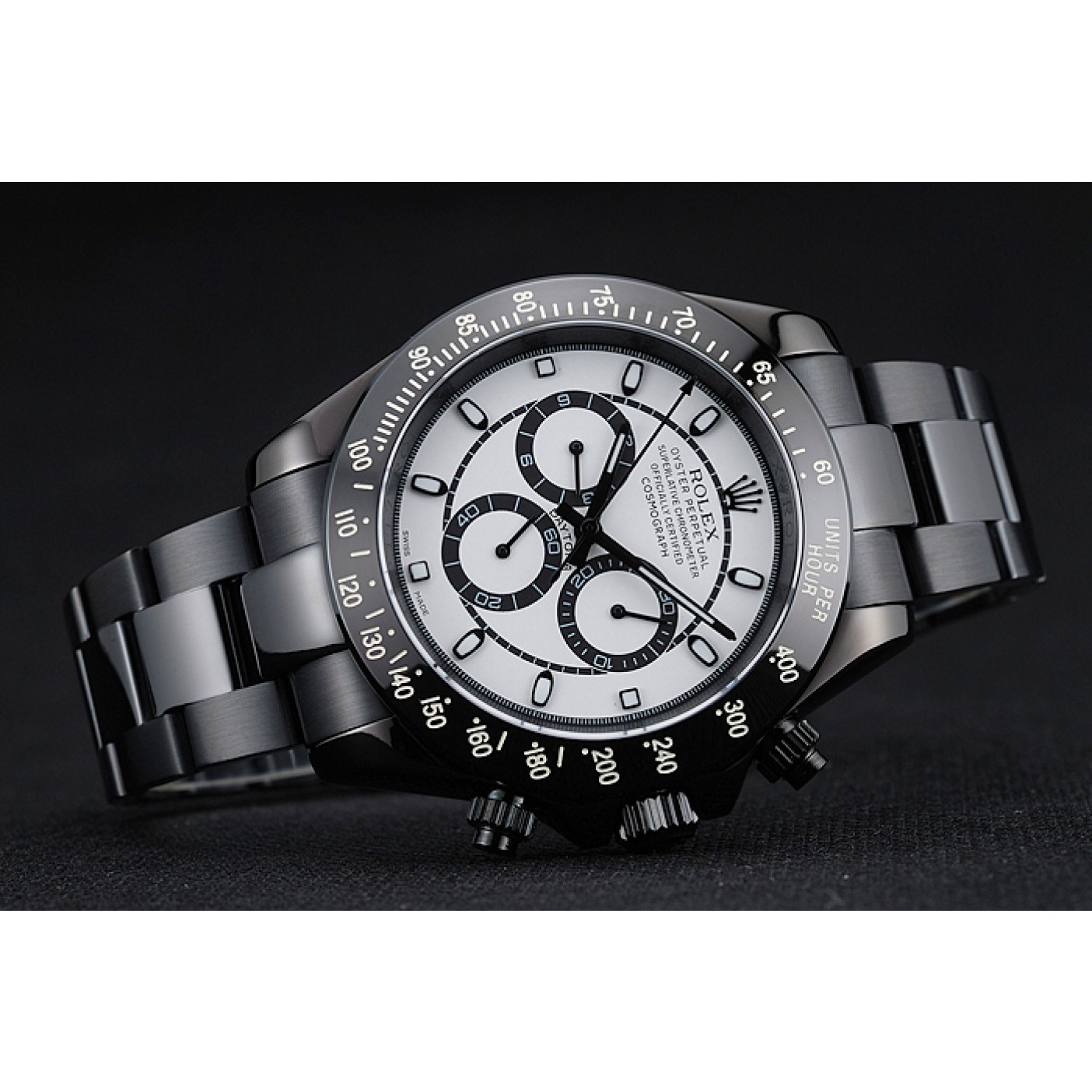 Rolex Cosmograph Daytona White And Black Dial Black Stainless Steel Case And Bracelet 1454249