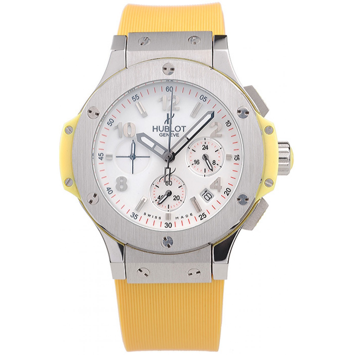 Hublot Big Bang Yellow Strap White Dial Watch 98071