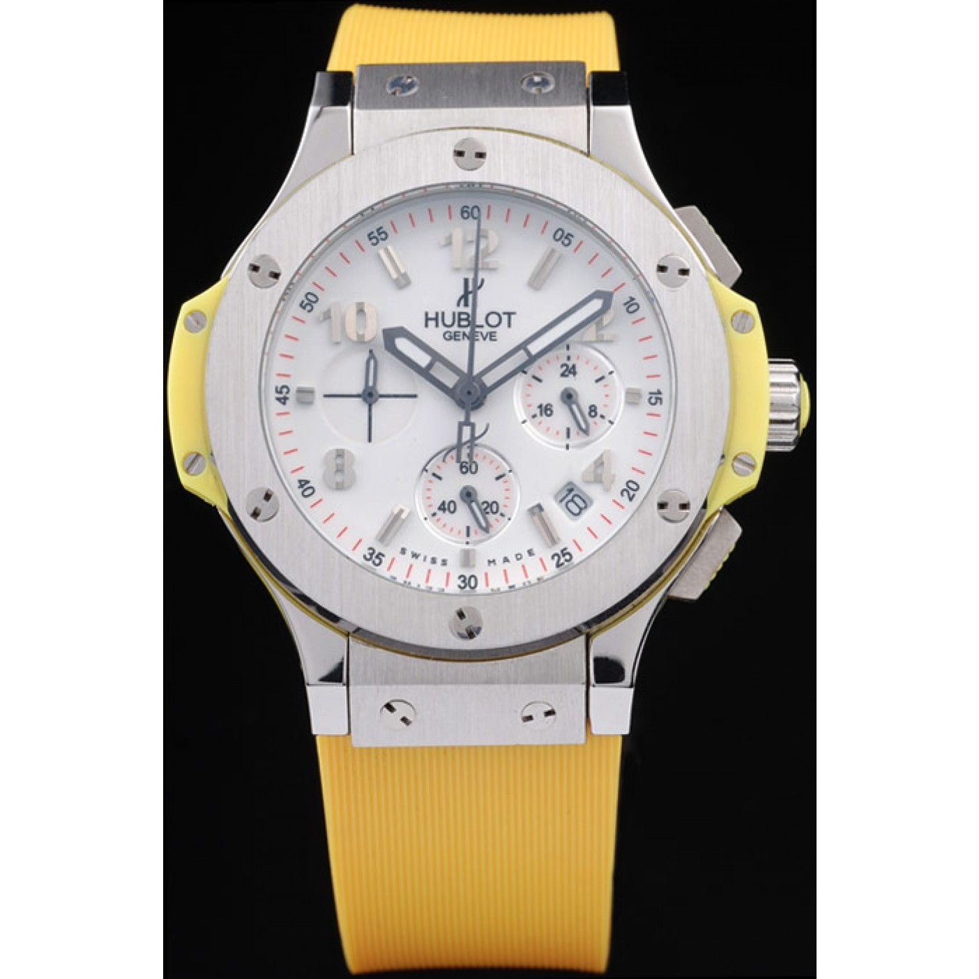 Hublot Big Bang Yellow Strap White Dial Watch 98071