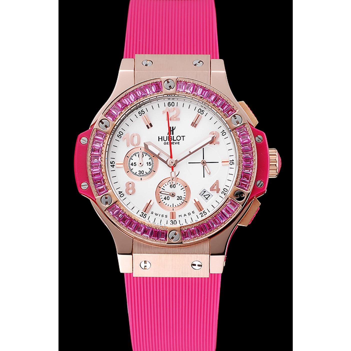 Hublot Big Bang Tutti Frutti Pink Strap Gold Dial