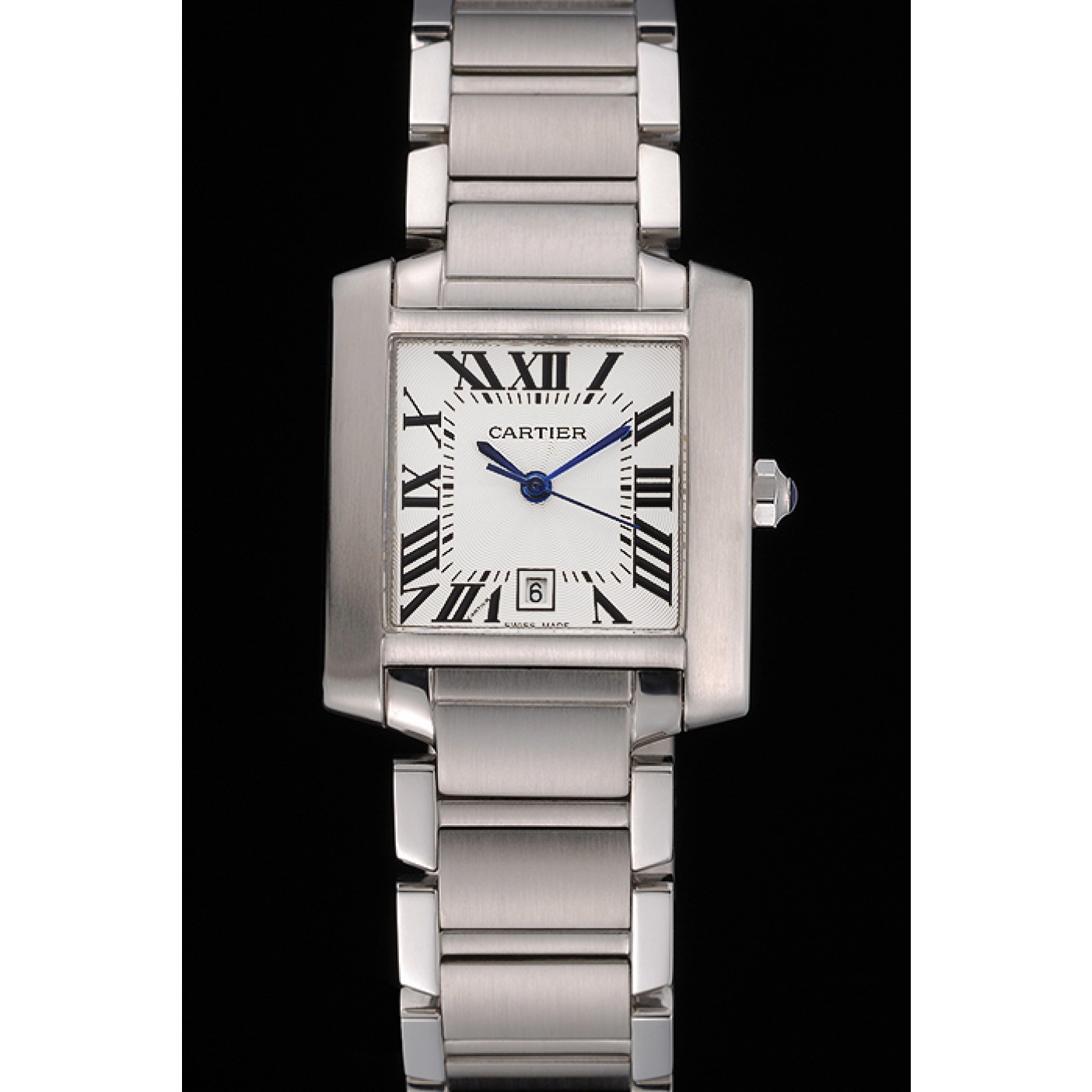 Affordable Swiss Cartier Tank Francaise Steel Case White Dial Roman Numerals Stainless Steel Bracelet 622649