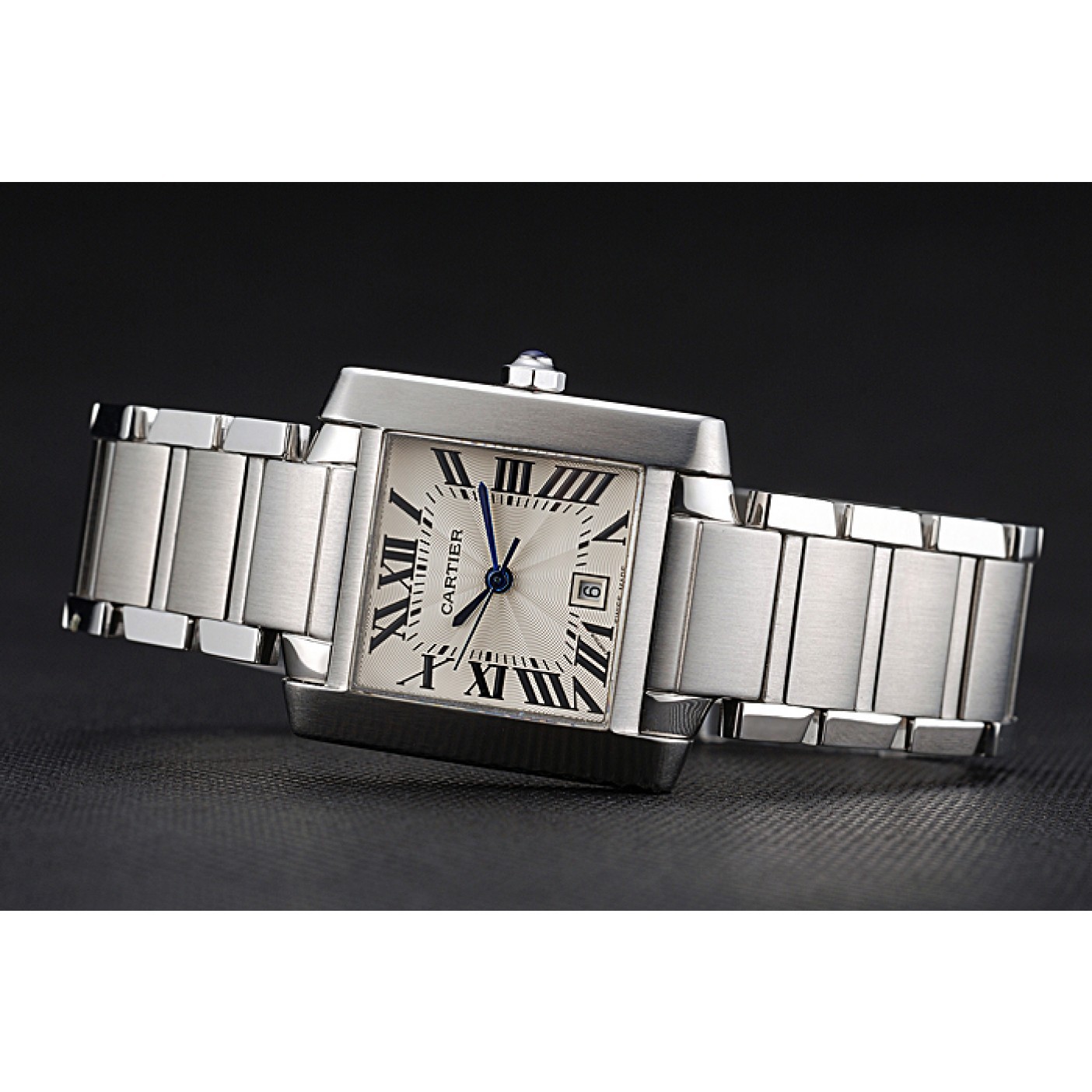 Affordable Swiss Cartier Tank Francaise Steel Case White Dial Roman Numerals Stainless Steel Bracelet 622649