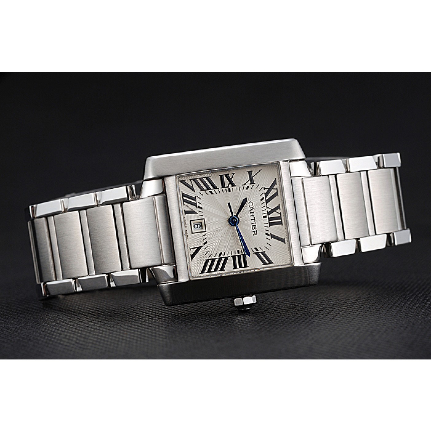 Affordable Swiss Cartier Tank Francaise Steel Case White Dial Roman Numerals Stainless Steel Bracelet 622649