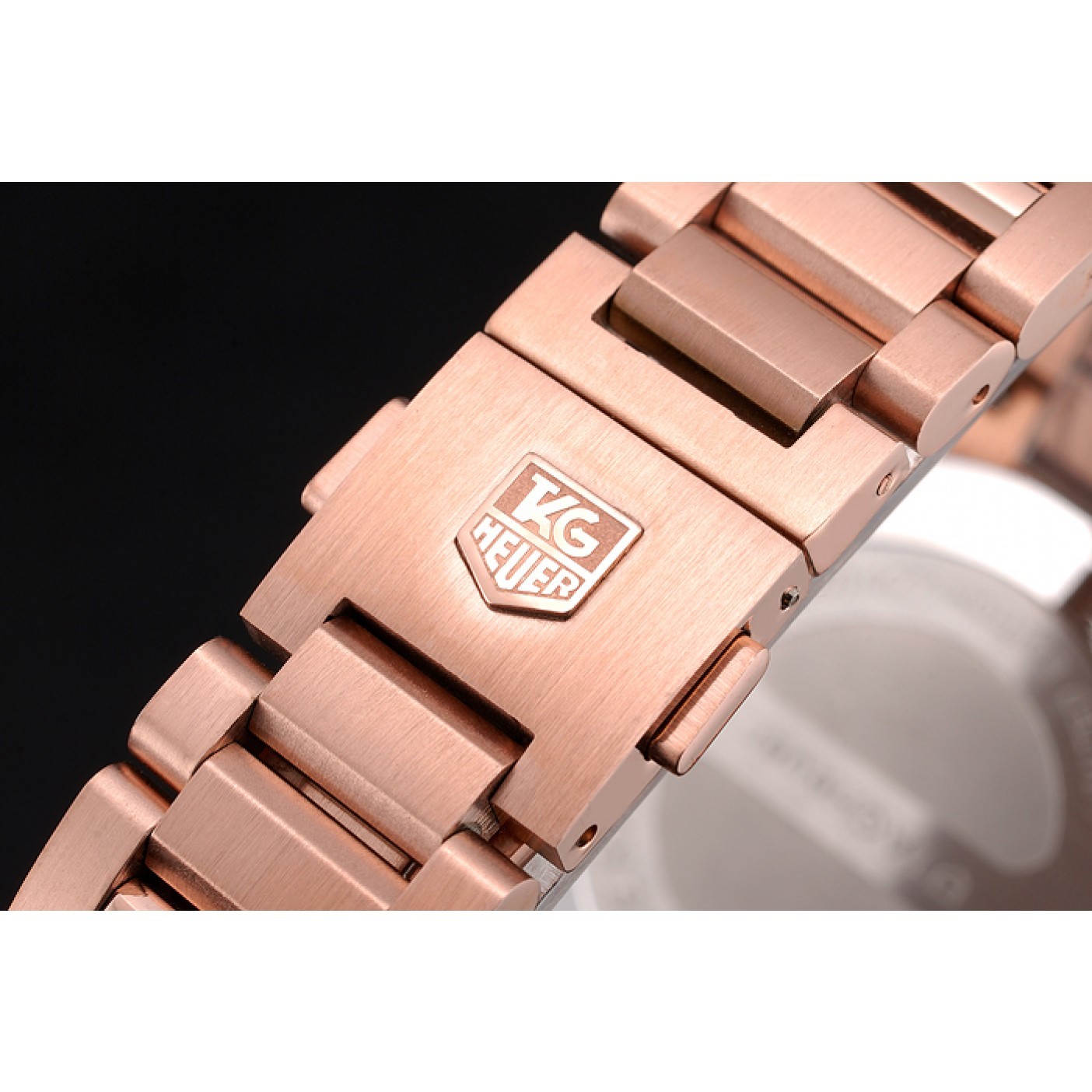 Tag Heuer Grand Carrera Rose Gold Bracelet Black Dial 801438