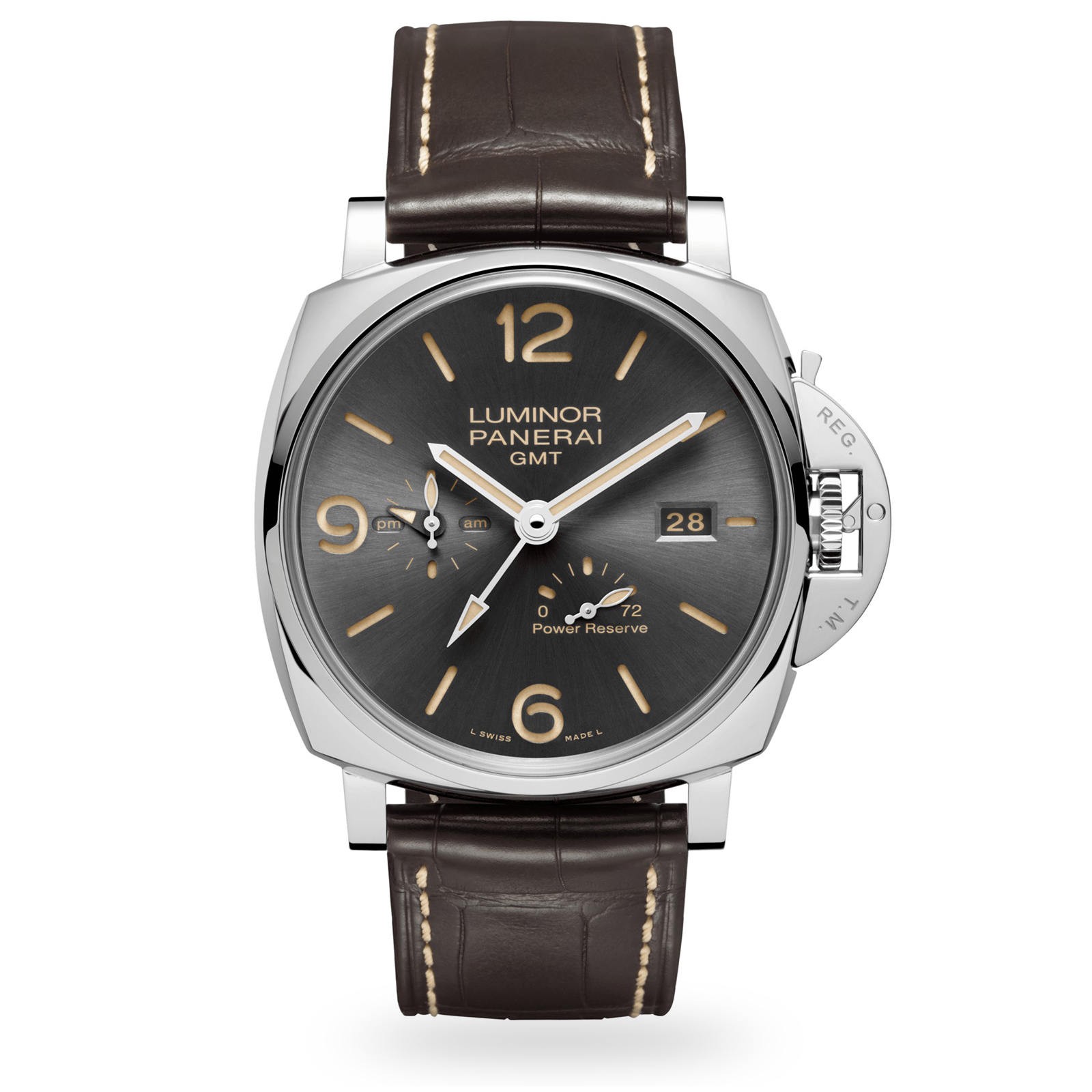 Swiss Panerai Luminor Due GMT Power Reserve 45mm Mens Watch PAM00944