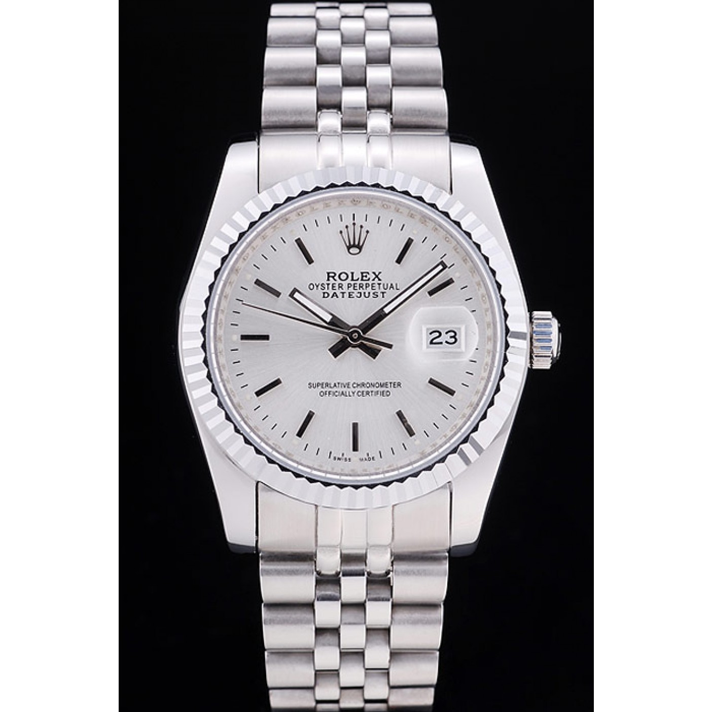 RepTime Watches Rolex Datejust Silver Dial Ribbed Bezel 7457