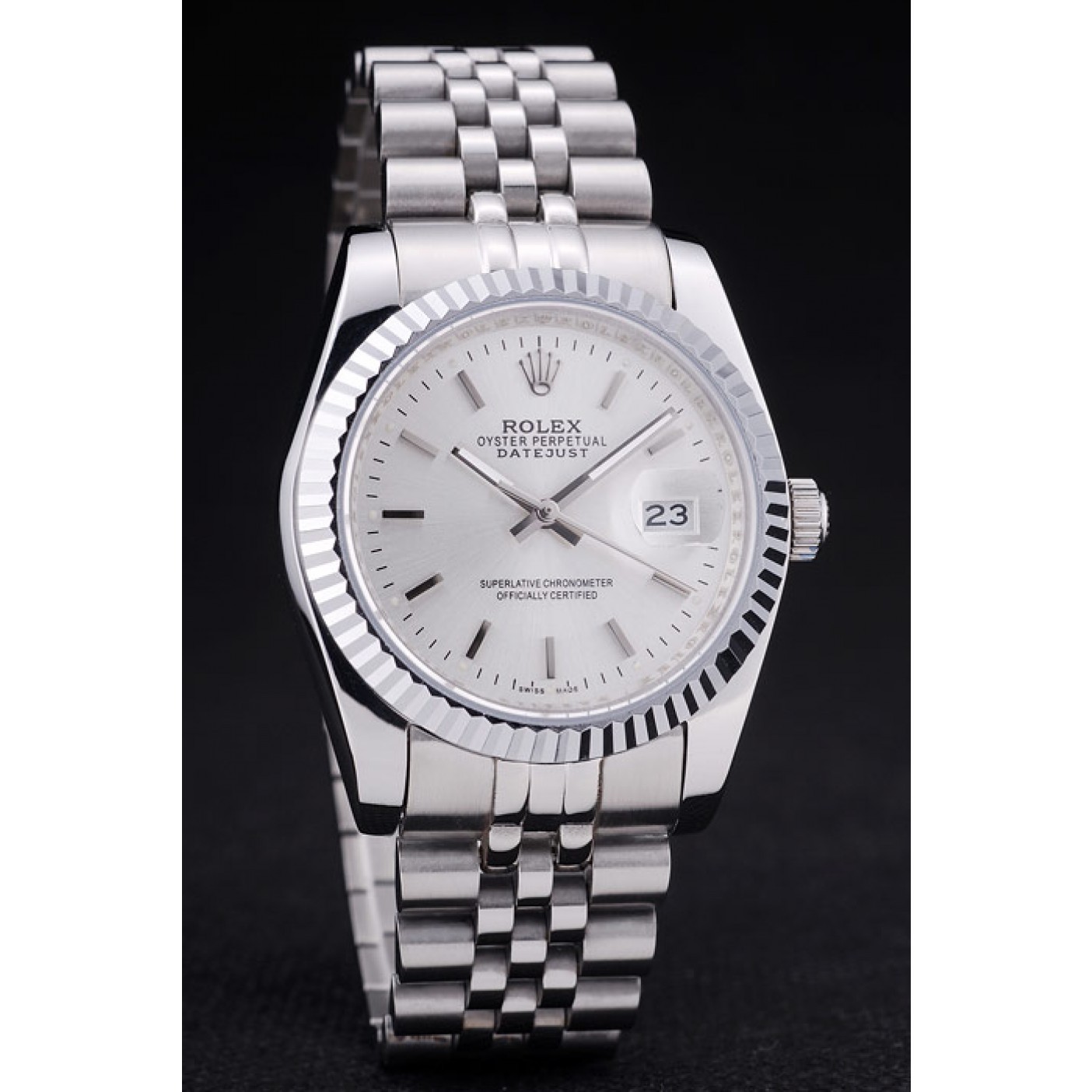 RepTime Watches Rolex Datejust Silver Dial Ribbed Bezel 7457