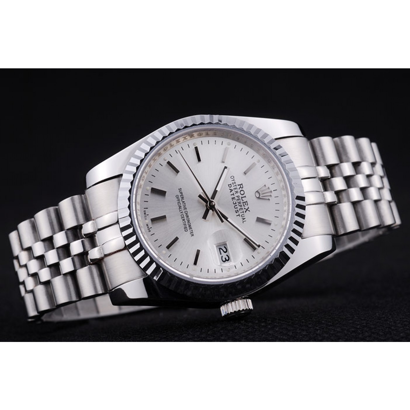 RepTime Watches Rolex Datejust Silver Dial Ribbed Bezel 7457