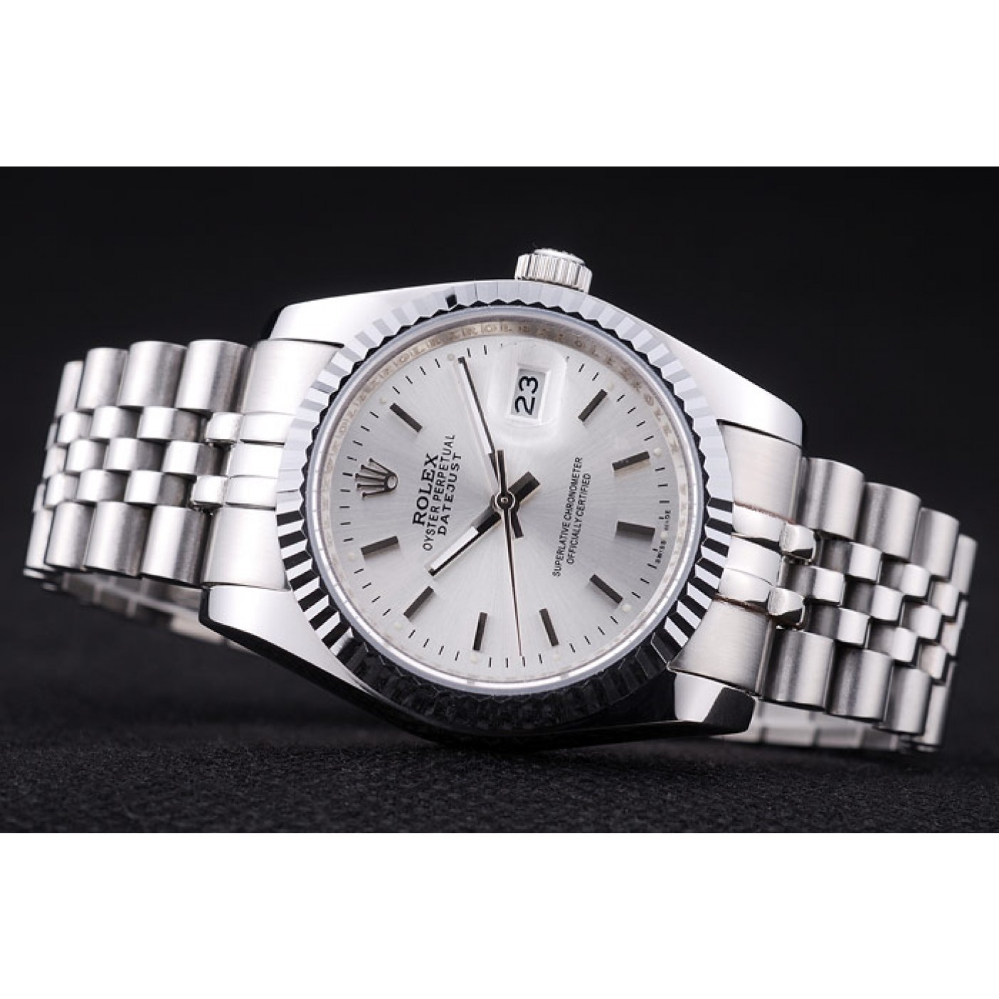 RepTime Watches Rolex Datejust Silver Dial Ribbed Bezel 7457