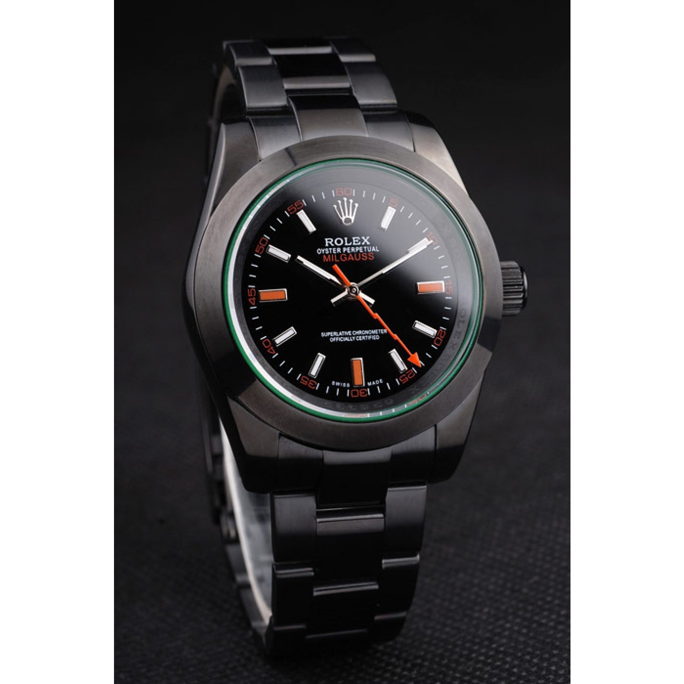 Rolex Milgauss Pro-Hunter Tinted Green Saphire Black Dial