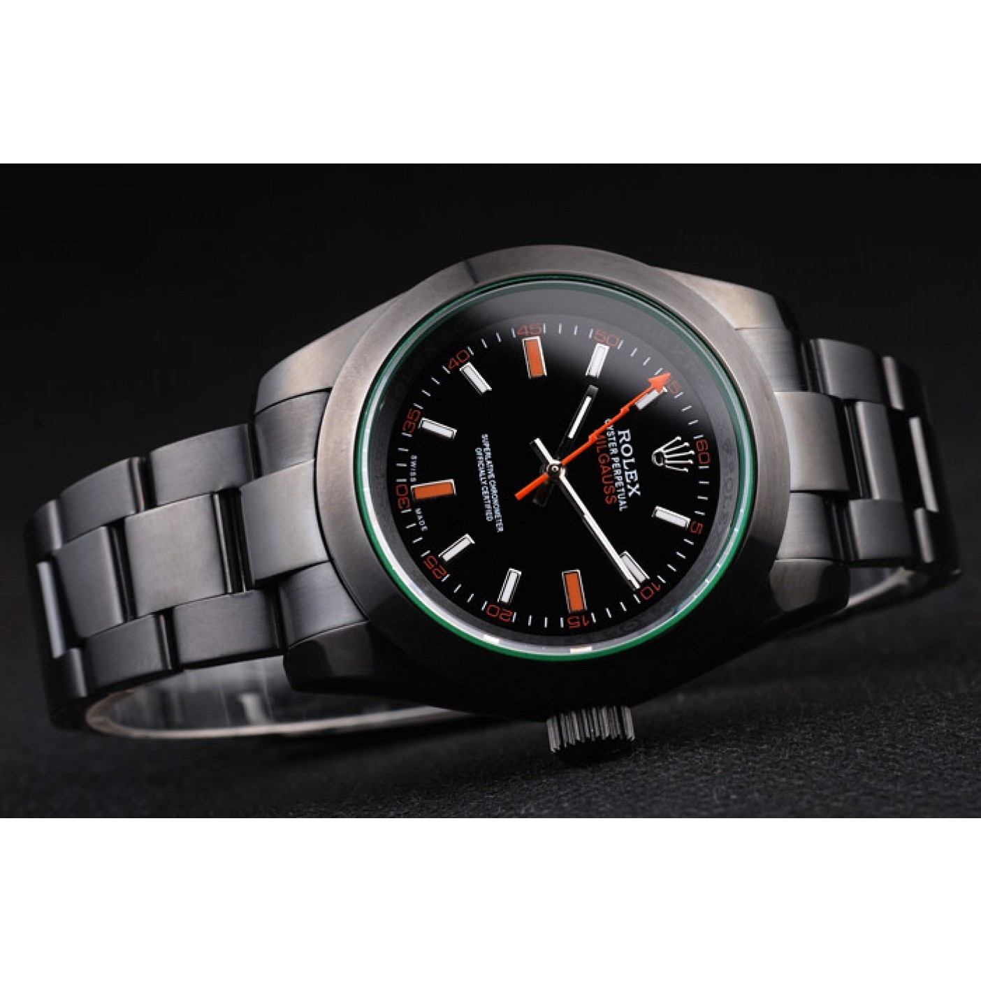 Rolex Milgauss Pro-Hunter Tinted Green Saphire Black Dial