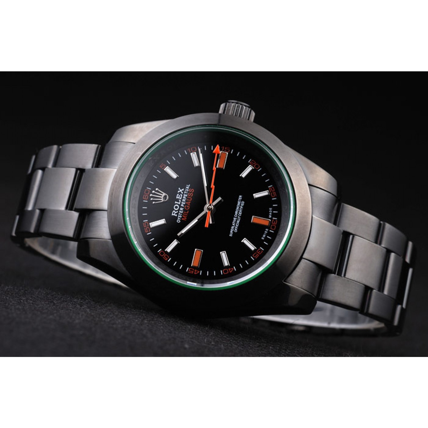 Rolex Milgauss Pro-Hunter Tinted Green Saphire Black Dial