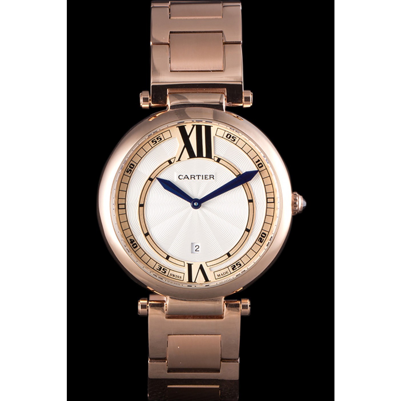 Cheap Cartier Ballon Bleu Rose Gold Stainelss Steel Strap White Dial 621453