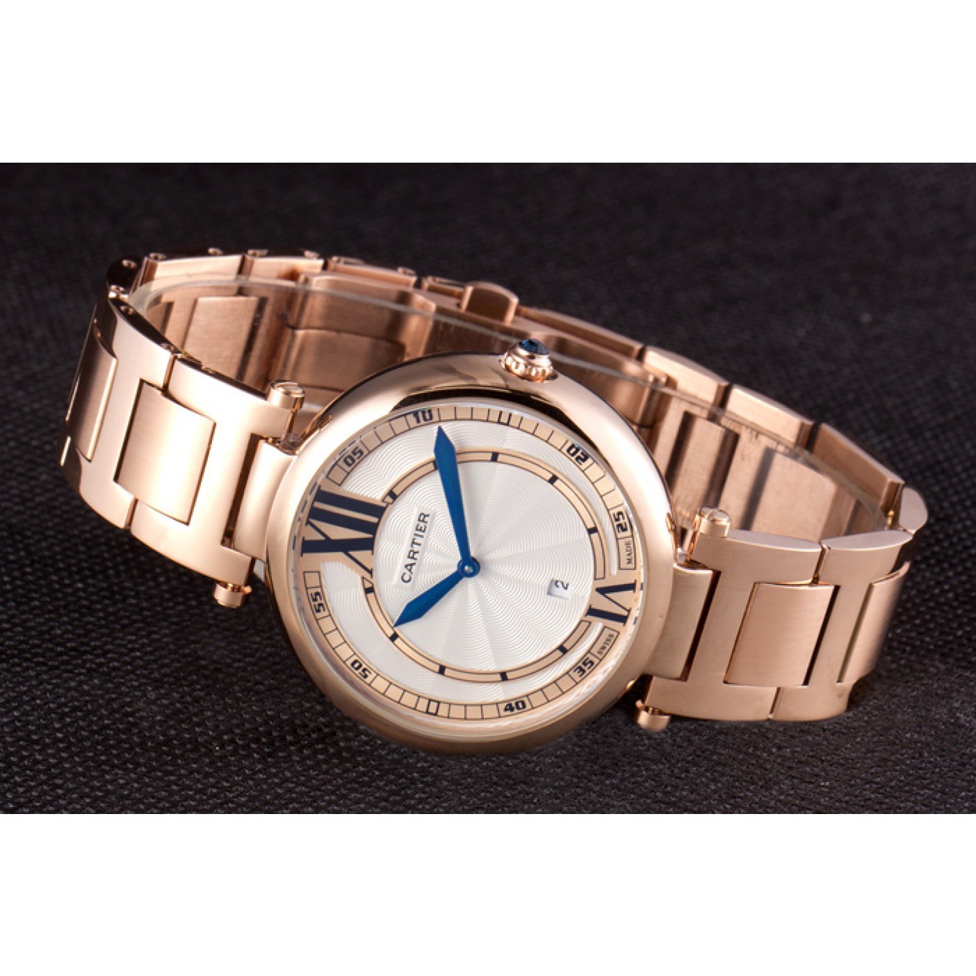 Cheap Cartier Ballon Bleu Rose Gold Stainelss Steel Strap White Dial 621453