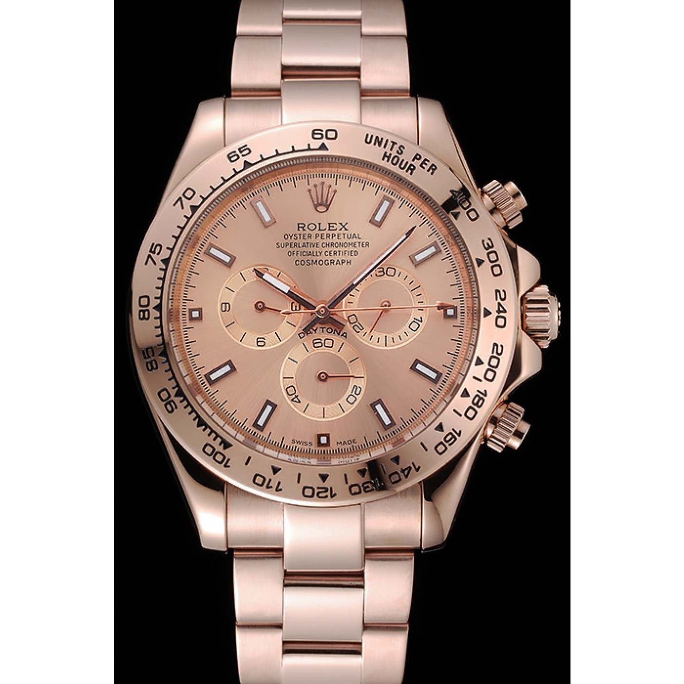 Rolex Cosmograph Daytona Pink Dial Rose Gold Case And Bracelet 1454247