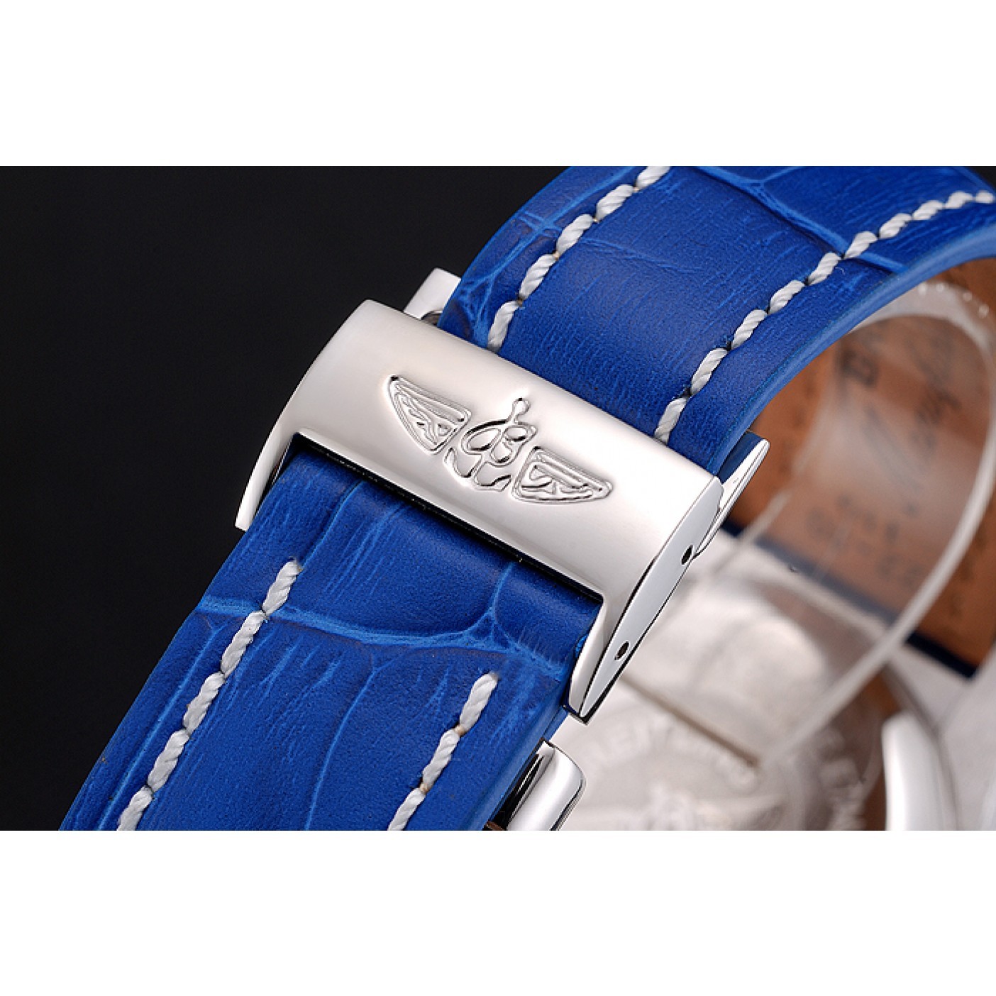 Breitling Chronomat Frecce Tricolori Blue Dial Stainless Steel Case Blue Leather Strap