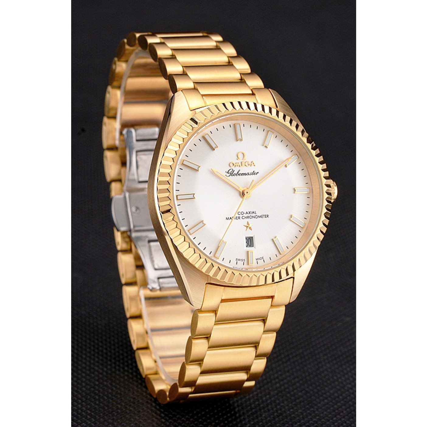 Omega Globemaster White Diak Gold Case And Bracelet