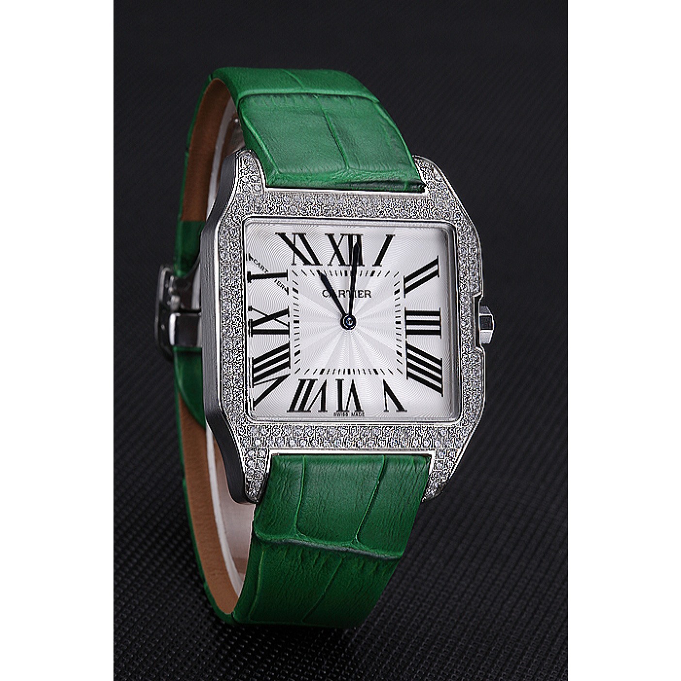 Cartier Santos 100 Diamond Silver Bezel 621929